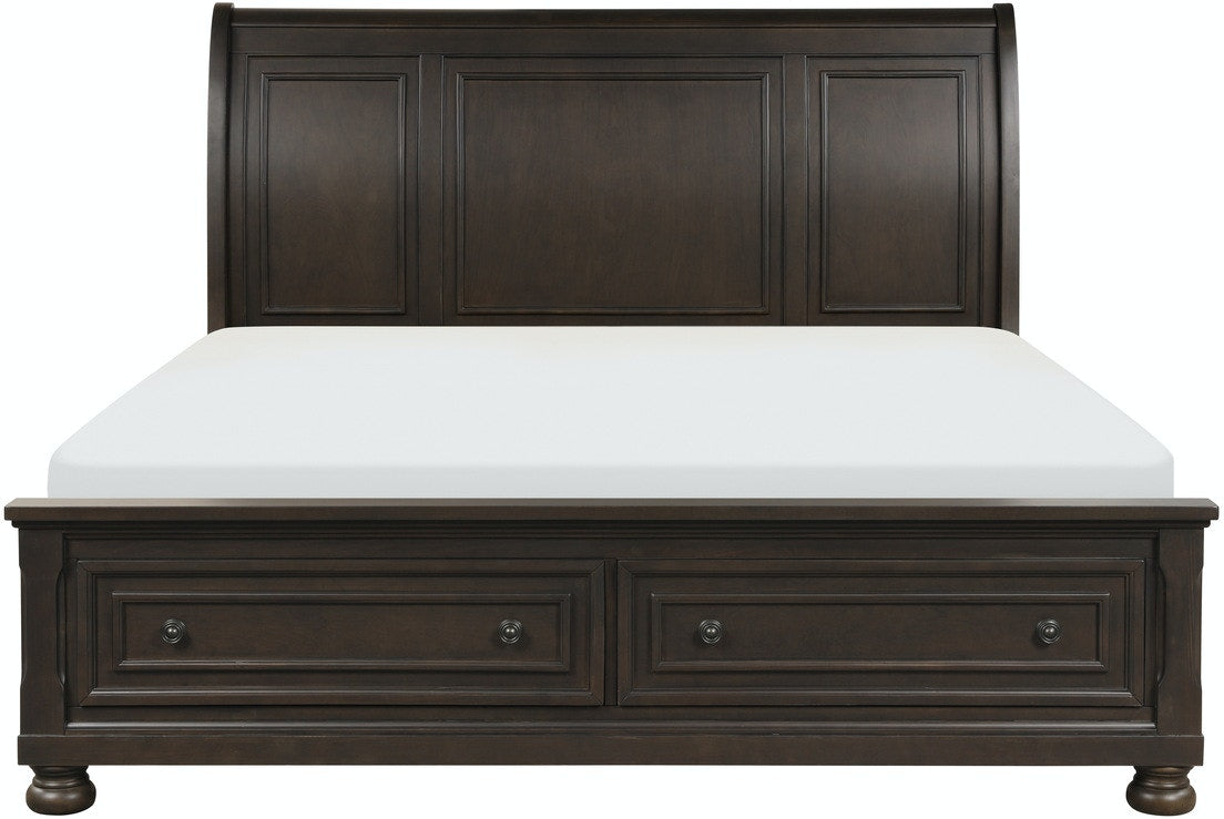 Begonia King Platform Bed with Footboard Storage - Modern Bed Frame with Underbed Storage - Perfect for Small Spaces & Master Bedrooms