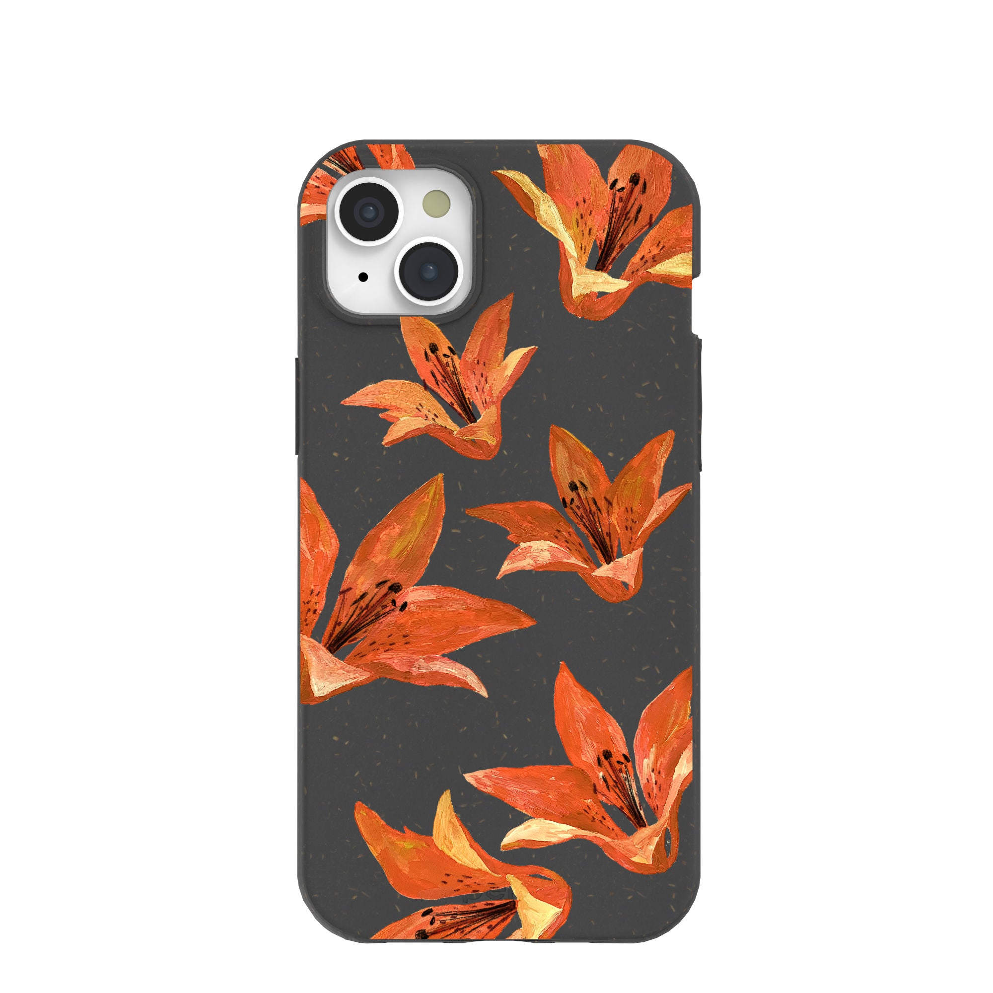 Premium Black Tiger Lily iPhone 15 Plus Case - Shockproof & Slim Protective Cover with Floral Design - Perfect for Everyday Use, Travel & Outdoor Activities