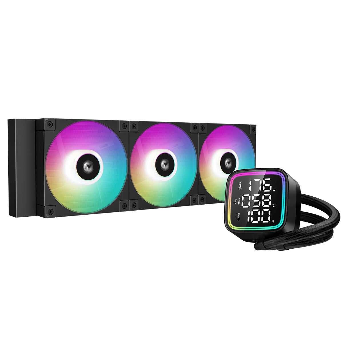 Deepcool LD360 Digital LED 360mm AIO Liquid CPU Cooler - High Performance RGB Water Cooling System for Gaming PC & Workstation - Perfect for Overclocking and Silent Operation