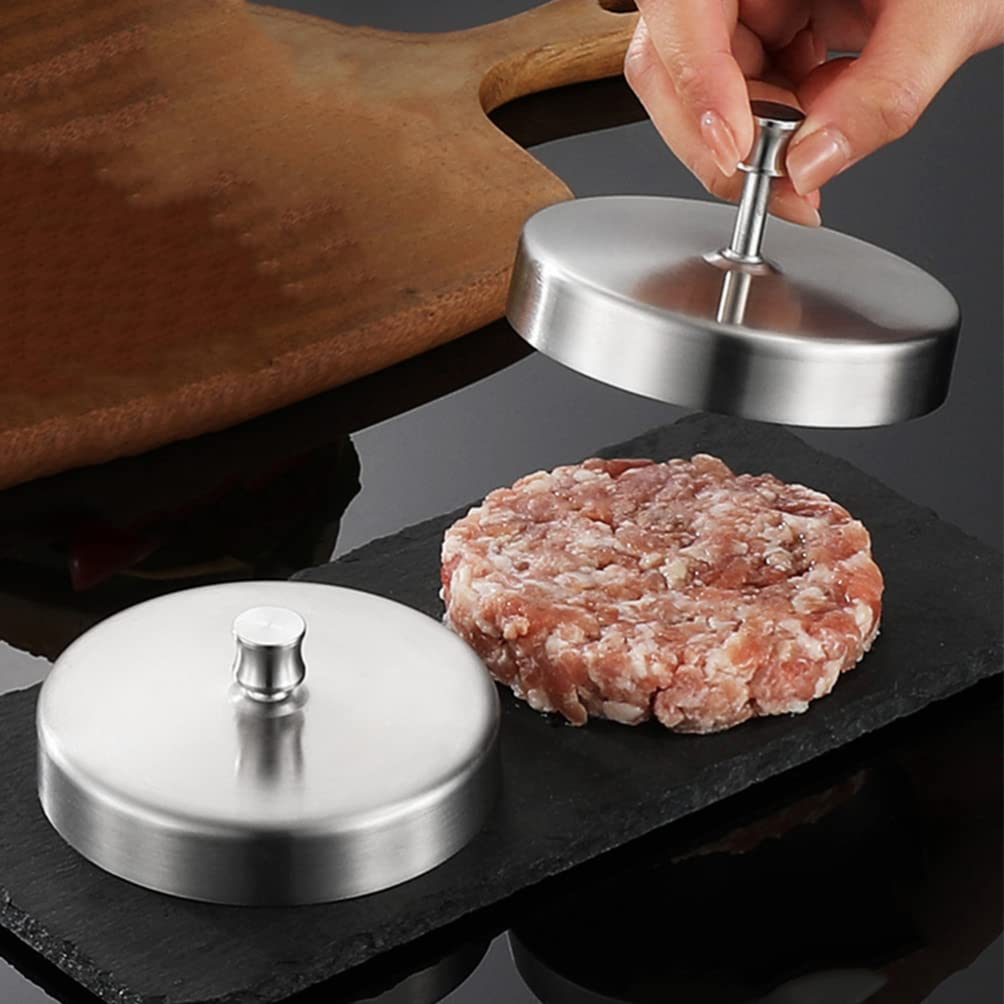 Veemoon 304 Stainless Steel Burger Press Maker - 1pc Beef Patty Mold, Burger Patty Maker, Grill Press & Meat Ring for Perfect Patties | Ideal for Hamburgers, Rice Balls, Corn Cakes & Fried Eggs | Great for BBQ, Home Cooking & Restaurant Use