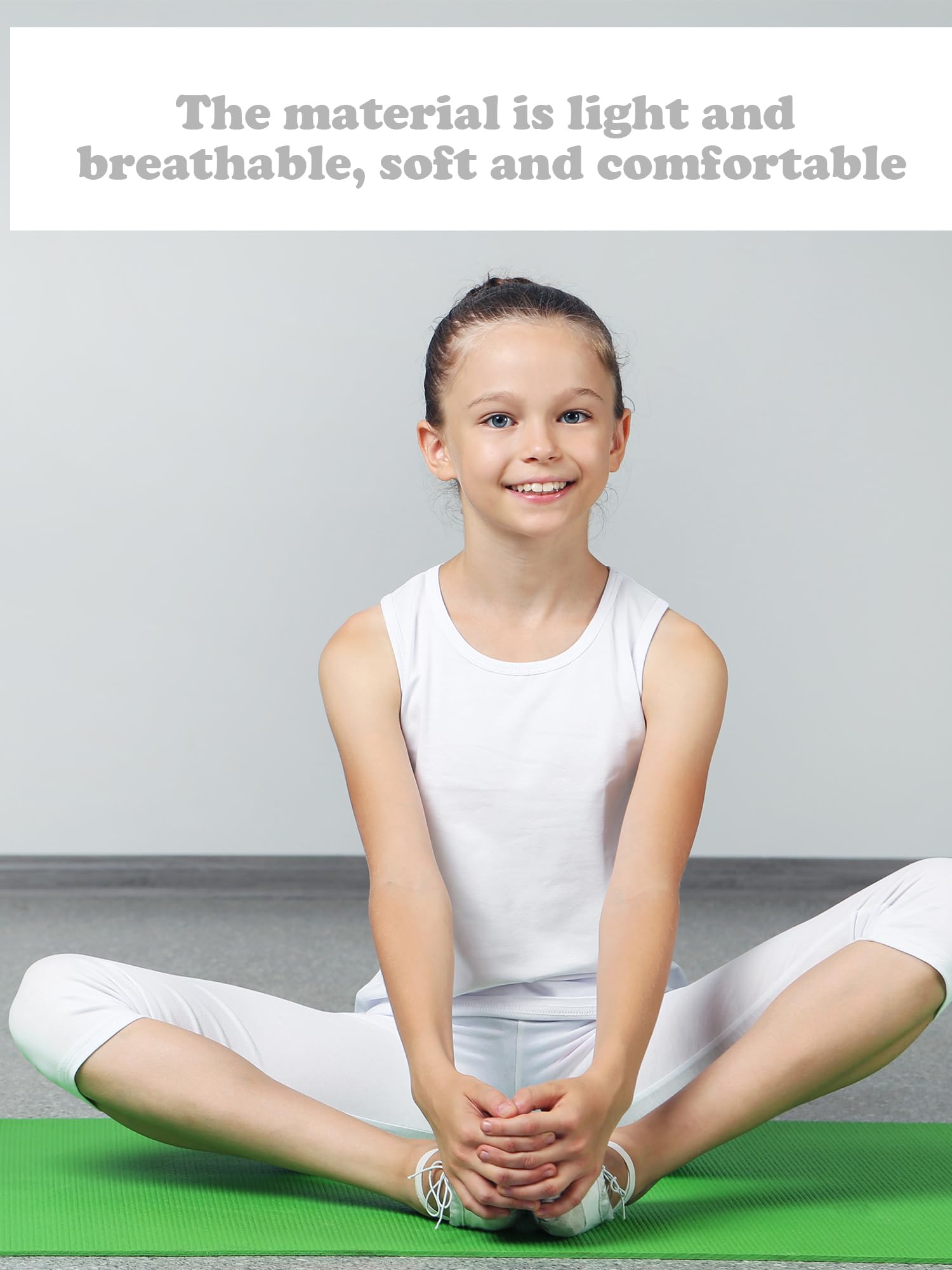 Geyoga 6-Pack Girls Dance Tank Tops - Racerback Crop Tops for Ballet, Gymnastics & Dance - Breathable Sleeveless Performance Wear - Perfect for Dance Class, Recitals & Practice Sessions