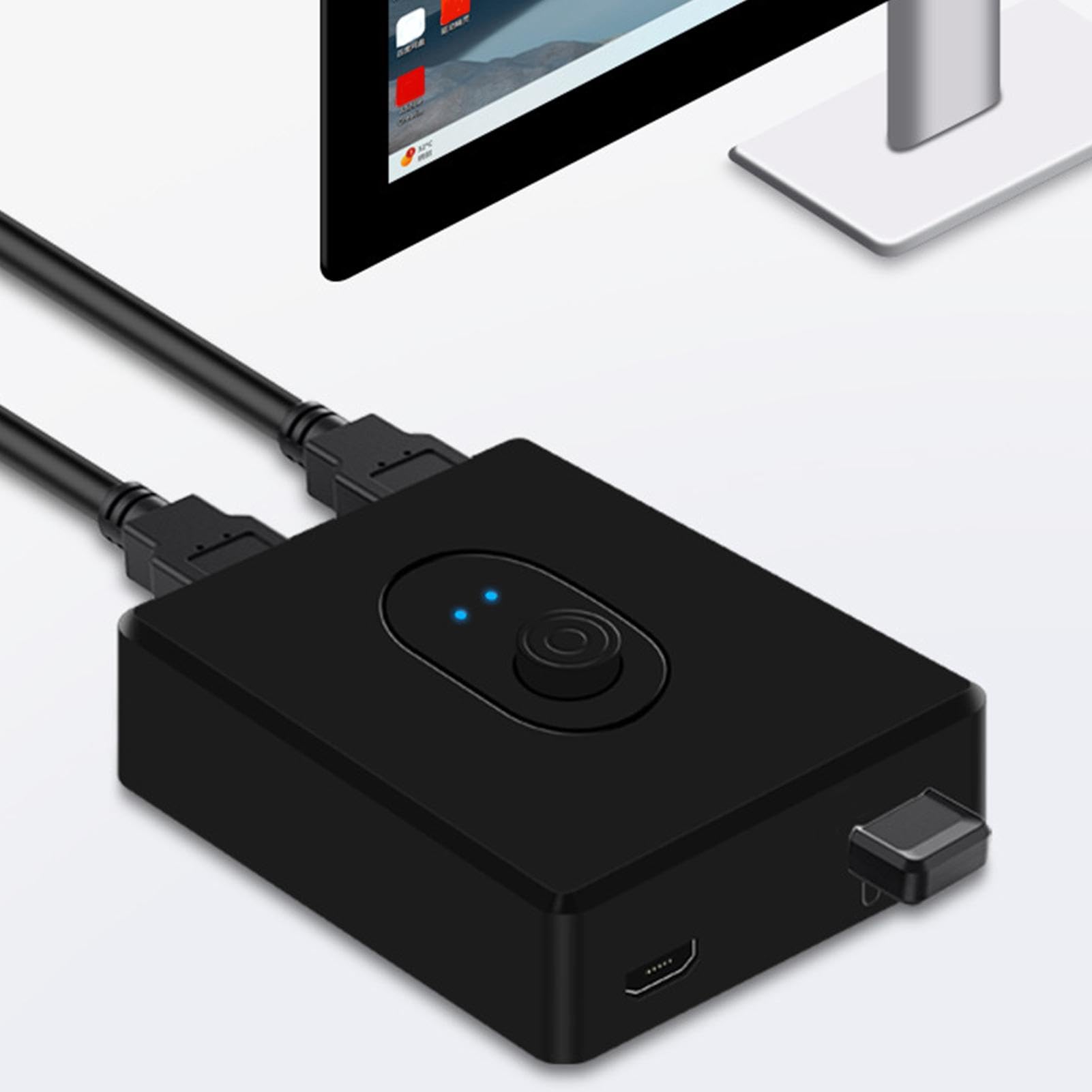 Eoixuqba USB 2.0 Switcher - 2-Port USB Sharing Hub for PC, Keyboard, Mouse, Printer & Scanner | Bidirectional 2-in-1-Out/1-in-2-Out Selector | Perfect for Home Office & Multi-Device Workstations