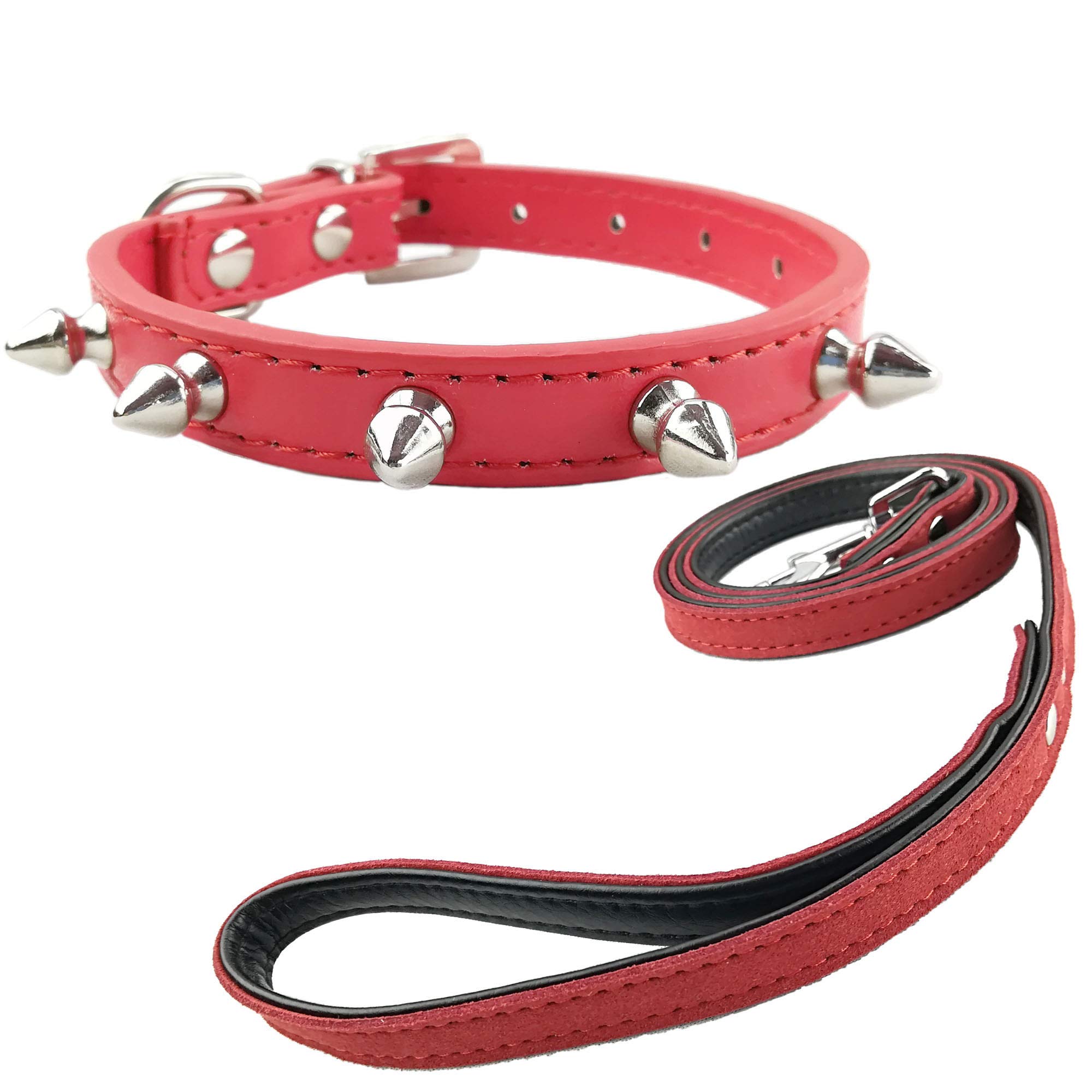 Stylish Punk Studded Dog Collar and Leash Set for Small Dogs - Fashionable Spiked Pet Accessory for Walking & Training | Perfect for Daily Walks, Pet Fashion Shows & Punk-Themed Outings