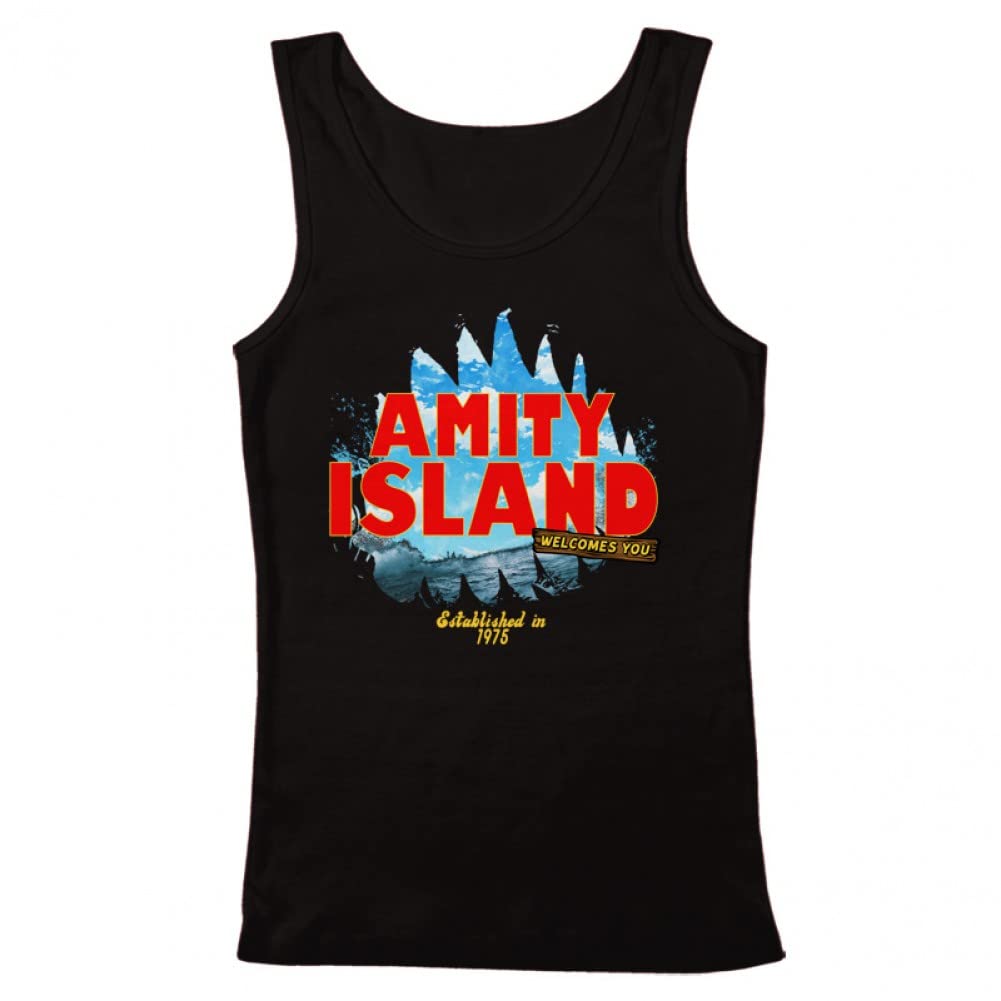 GEEK TEEZ Amity Island Women's Tank Top - Soft Cotton Sleeveless Shirt for Summer - Perfect for Beach, Vacation & Casual Wear