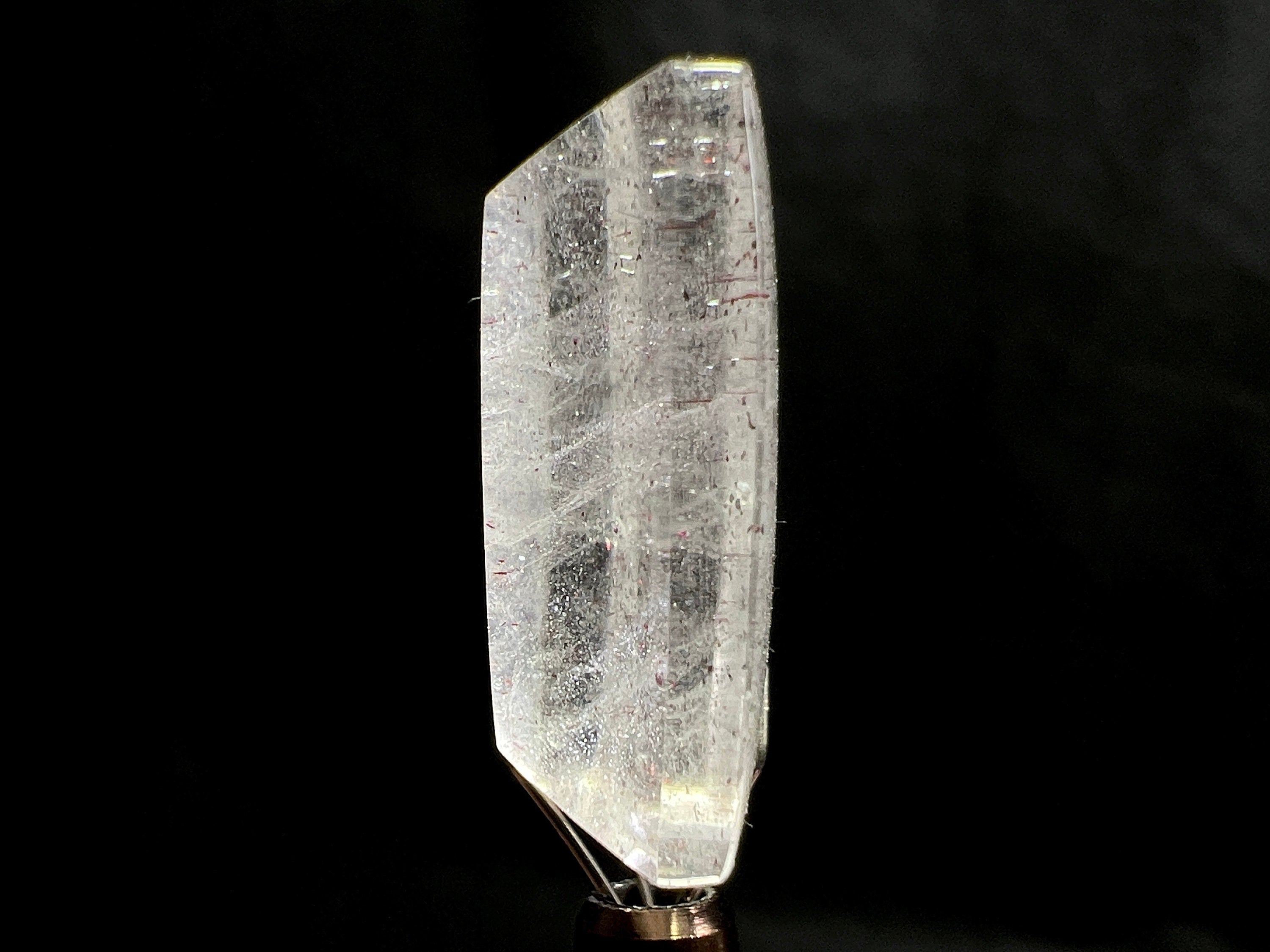 Natural Pink Fire Quartz Crystal Rectangle - Covellite Gemstone for Jewelry Making (48997) | Healing Stones, Pendant & Ring Crafting, Spiritual Decor
