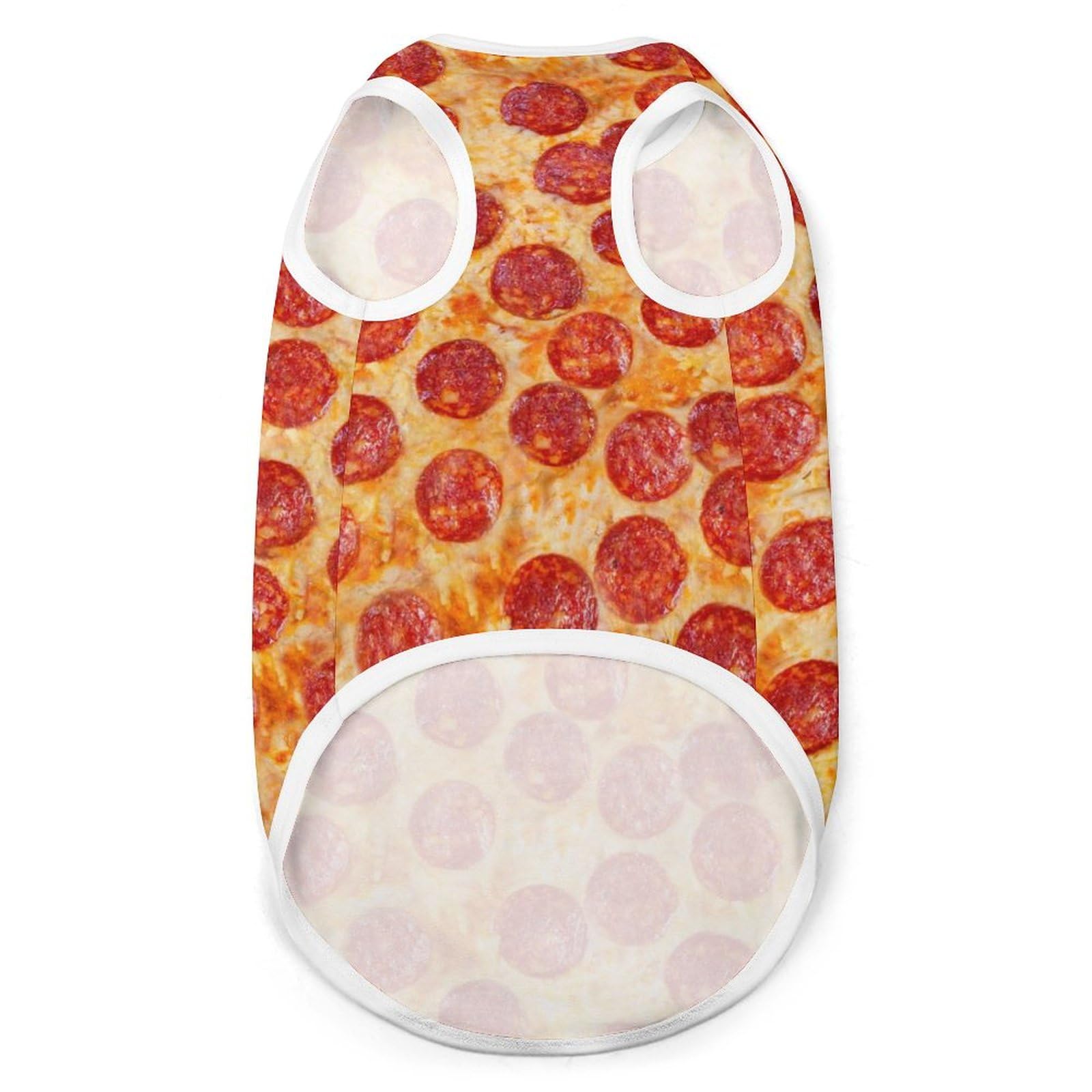 Pepperoni Pizza Pet Clothes for Small Dogs & Cats - Sleeveless Dog Outfit for Playtime