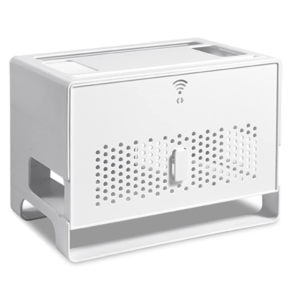 Wireless Router Storage Box & TV Set-top Box Organizer - Desktop Cable Management Rack for Living Room, Home Office, and Entertainment Center