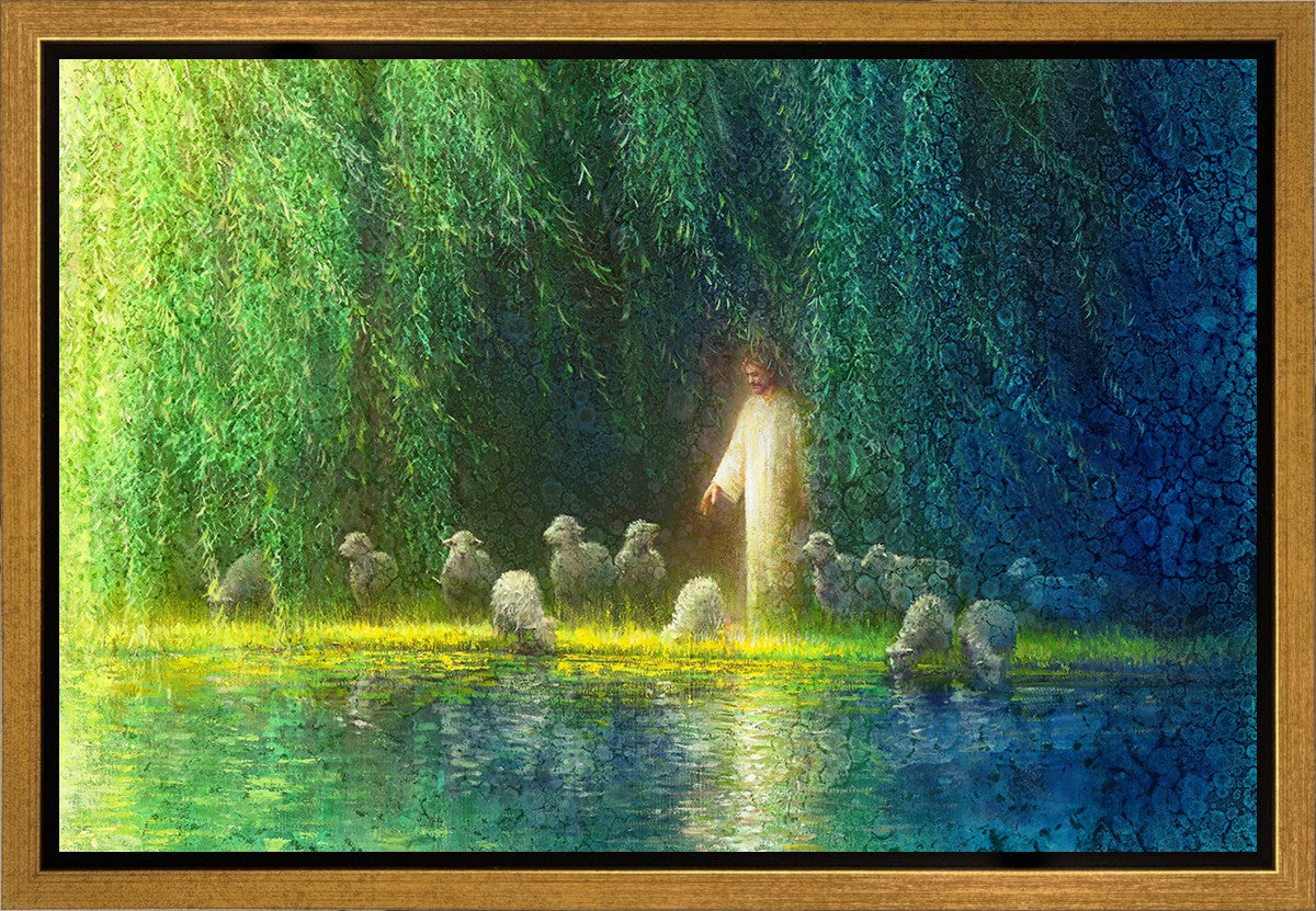 Among the Willows Gallery Wrap Canvas Art - Handmade Nature Landscape Painting for Home & Office Decor - Perfect for Living Room, Bedroom, or Office Wall Decor