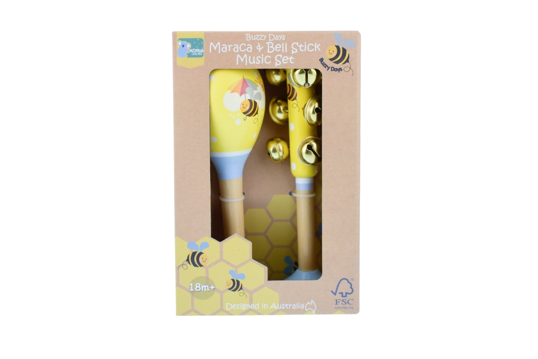 Buzzy Days Jumbo Wooden Jingle Bell Shaker & Maraca Music Set - Premium Musical Instruments for Kids & Adults - Perfect for Christmas, Classroom, Parties & Music Therapy