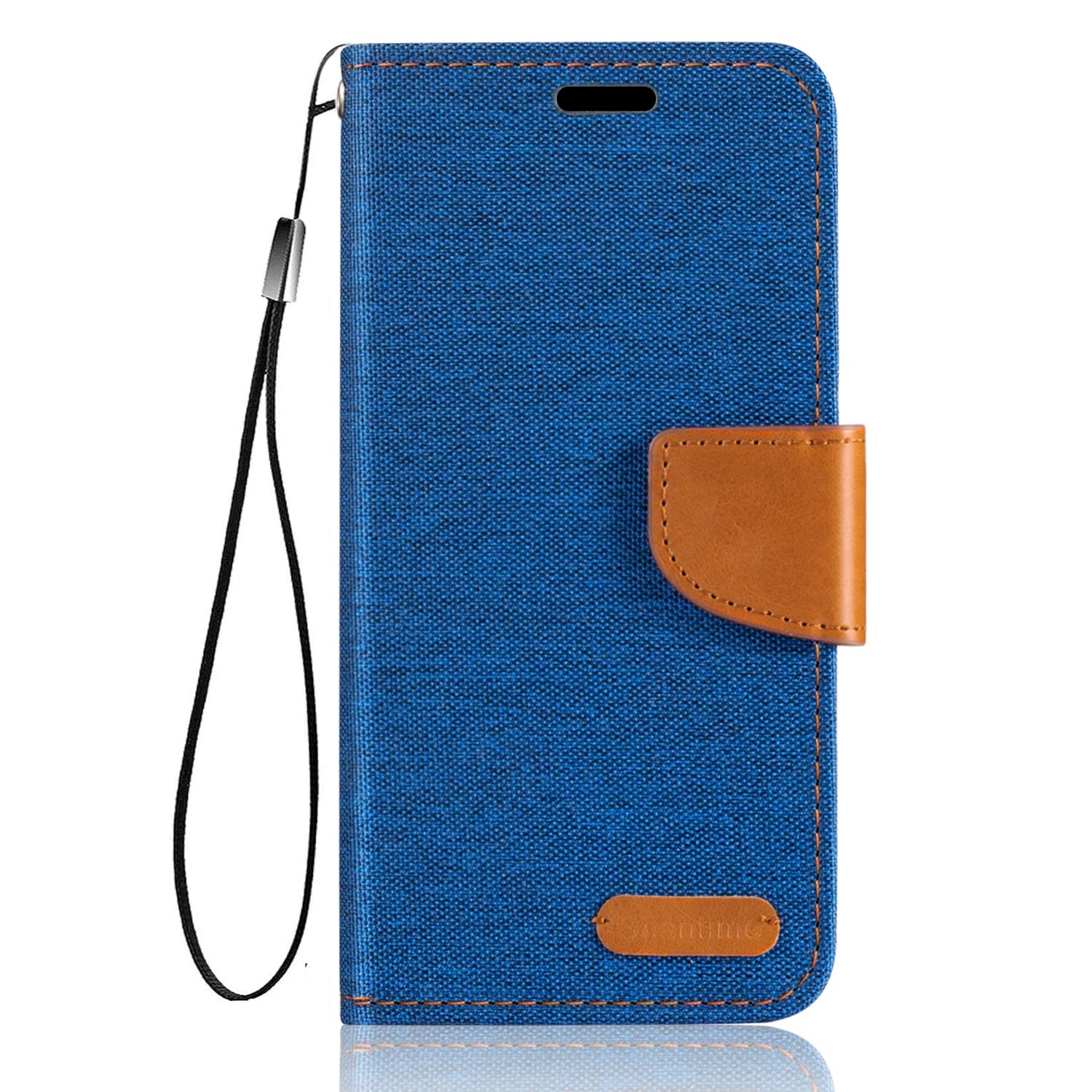 TCL 10 SE Phone Case - Premium Oxford Leather Wallet Cover with Soft TPU Back & Magnetic Closure | Perfect for Daily Use, Business Meetings & Travel Protection (Blue)