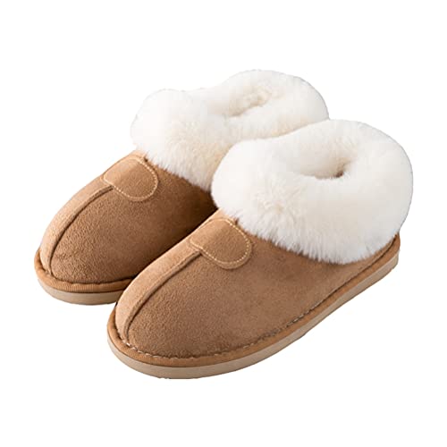 Women's & Men's Winter Slippers - Solid Color Suede Plush House Shoes with Memory Foam | Ultra Soft & Warm Indoor Footwear for Home, Office & Lounge Comfort