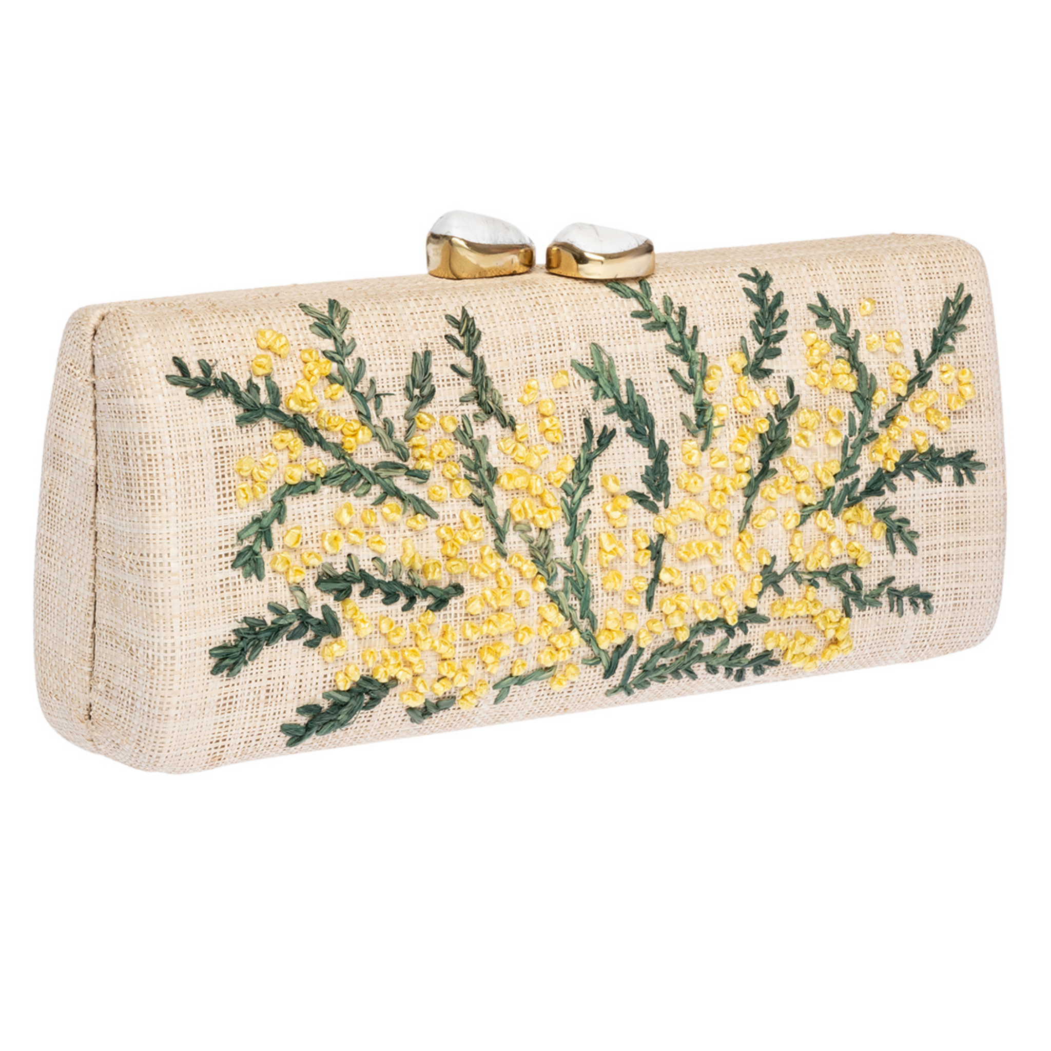 Alessandra Long Clutch Handbag - Natural & Yellow Leather Crossbody Purse for Women | Perfect for Evening Parties, Weddings & Special Occasions