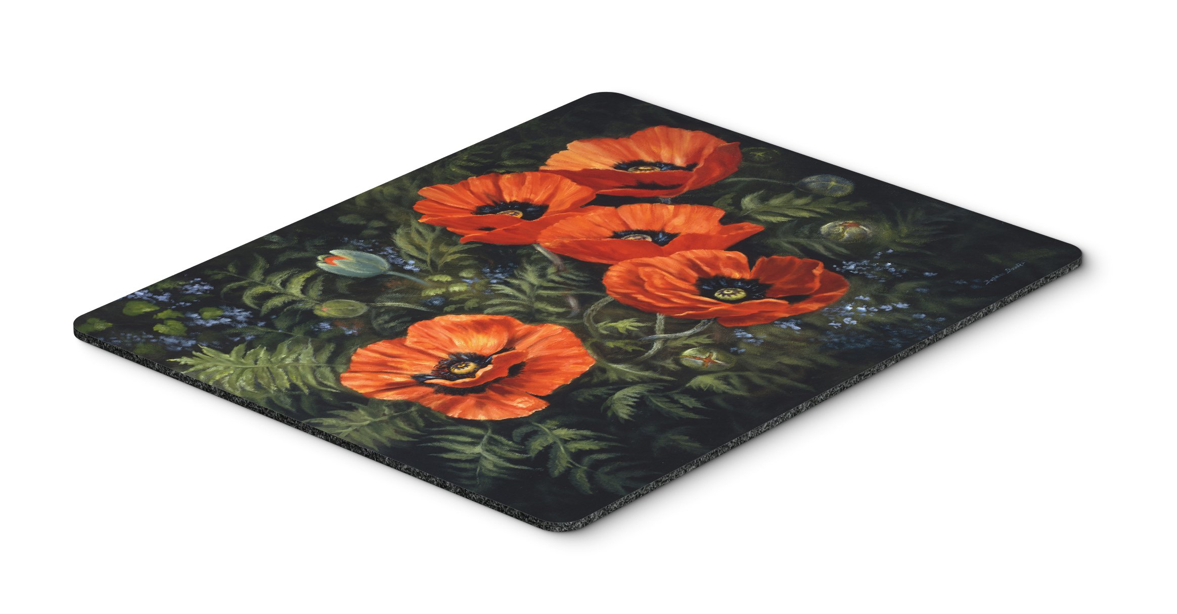 Poppies by Daphne Baxter Mouse Pad - Large Washable Non-Slip Desk Mat for Home Office, Gaming & Computer Work | Heat-Resistant Hot Pad & Trivet | Home Decor & Kitchen Accessory