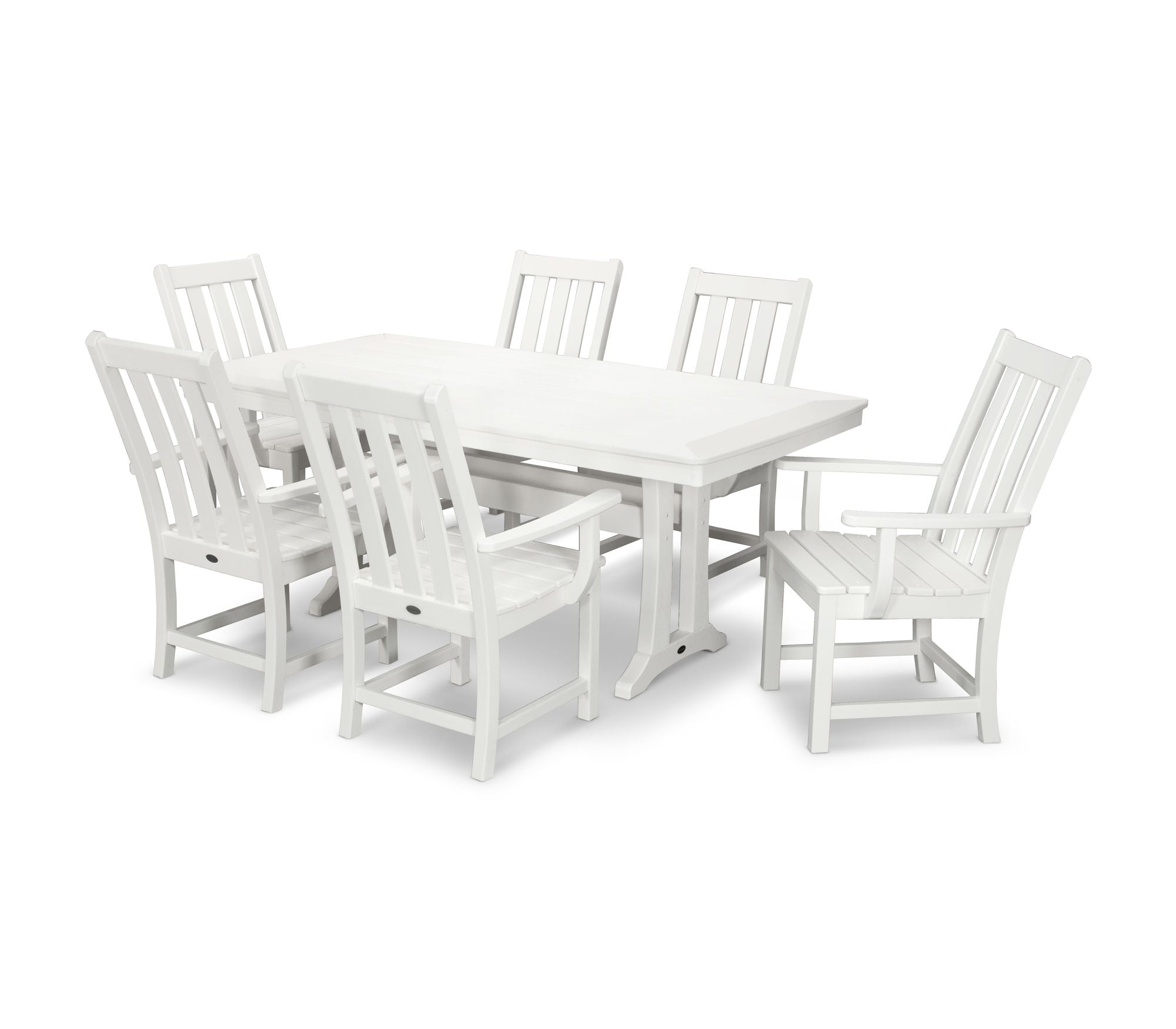 POLYWOOD Vineyard 7-Piece Outdoor Dining Set - Patio Furniture with Weather-Resistant Chairs & Table - Perfect for Backyard, Garden, and Poolside Entertaining