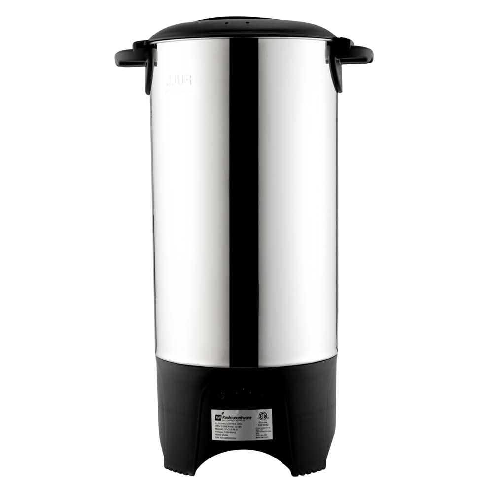 Restaurantware Restpresso 230oz (6.8L) Commercial Coffee Dispenser - Large Stainless Steel Coffee Urn with No-Drip Spigot & Sight Gauge - 120V/1000W (Serves 46 Cups) - Perfect for Restaurants, Cafes, Catering & Office Break Rooms
