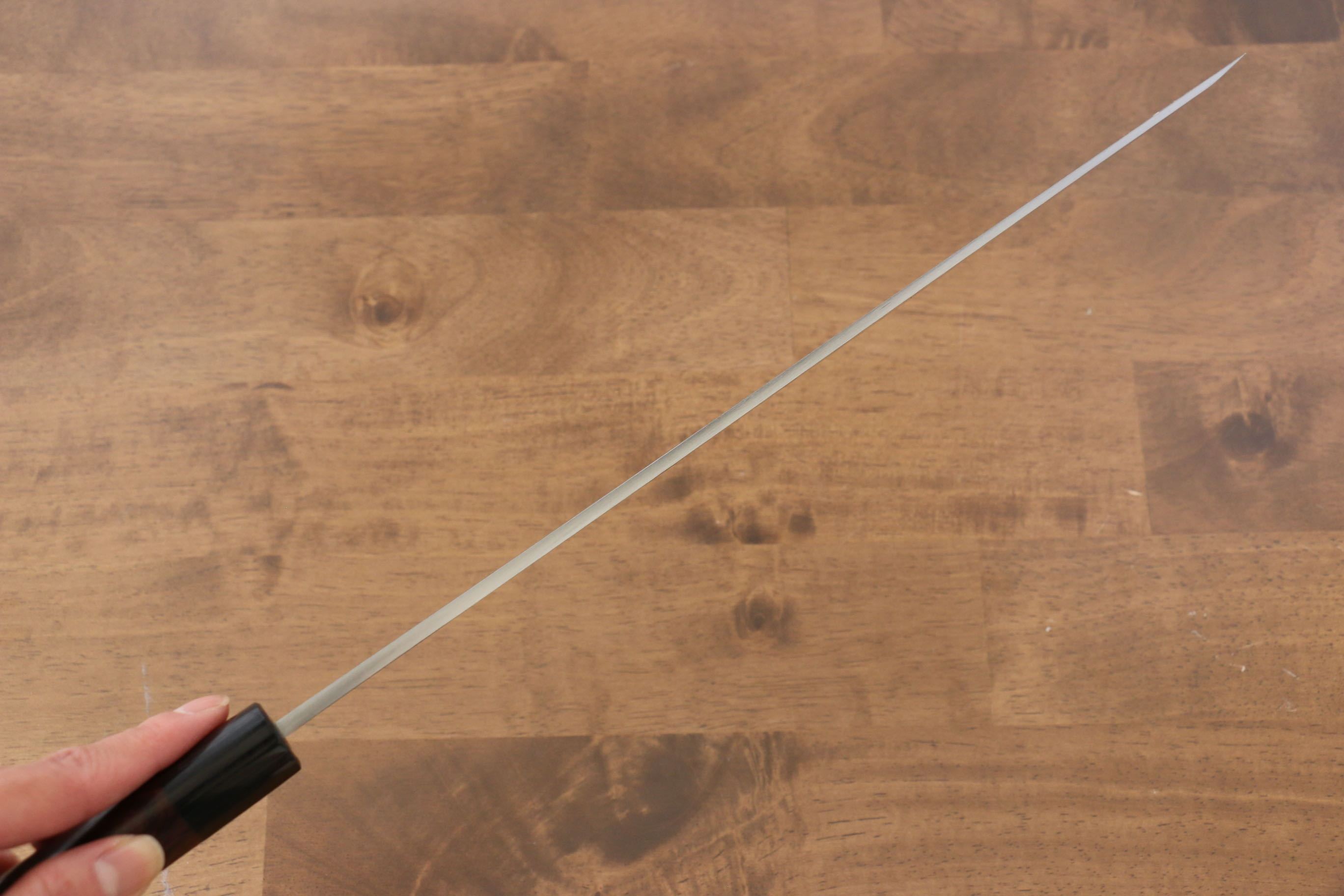 Premium Jikko White Steel No.2 Sakimaru Yanagiba 330mm Japanese Sushi Knife with Ebony Handle - Perfect for Sushi Chefs & Professional Kitchen Use