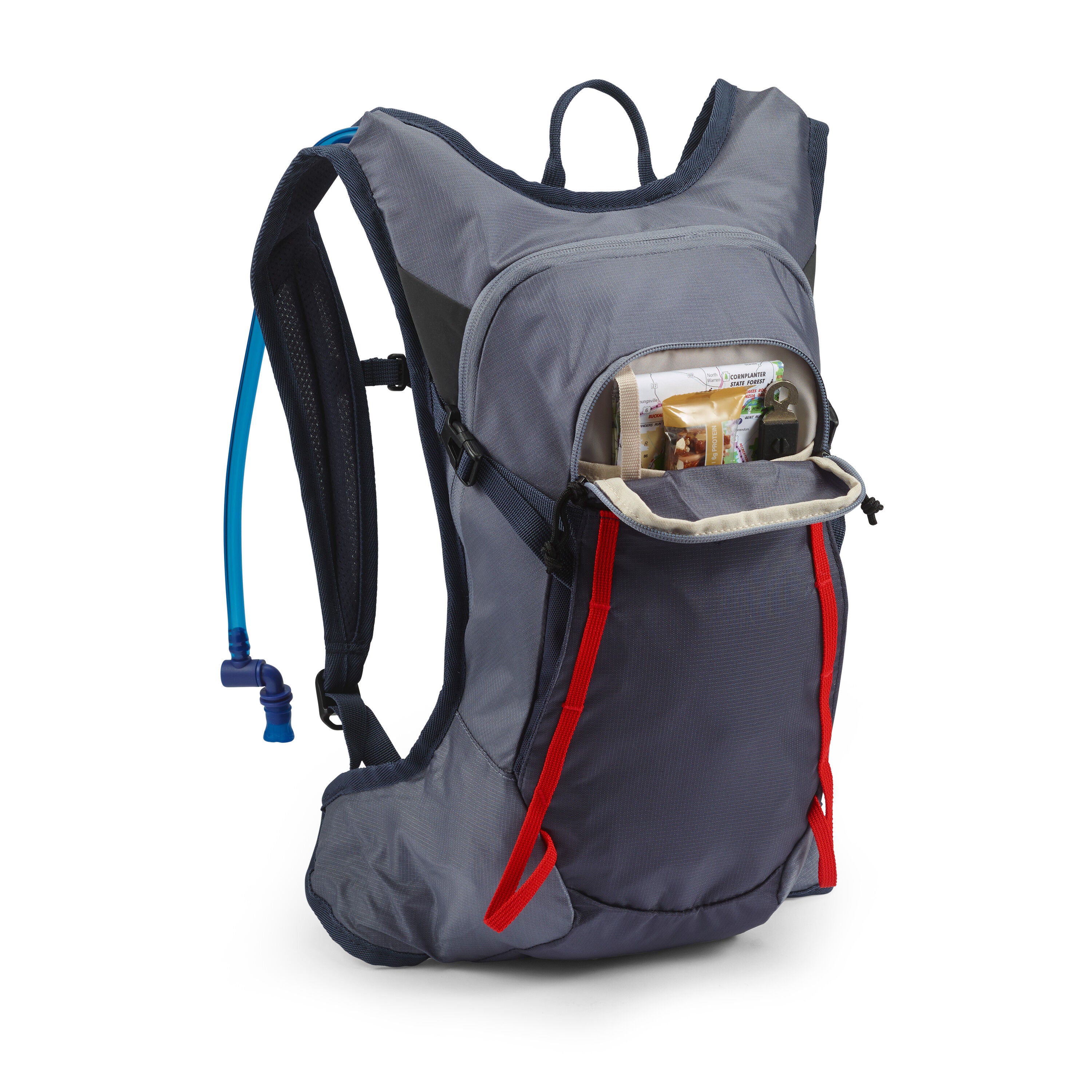 High Sierra Hydrahike 2.0 8L Hydration Backpack - Lightweight Water Bladder Hiking Pack for Men & Women - Perfect for Hiking, Running, Biking & Outdoor Adventures (Grey Blue)