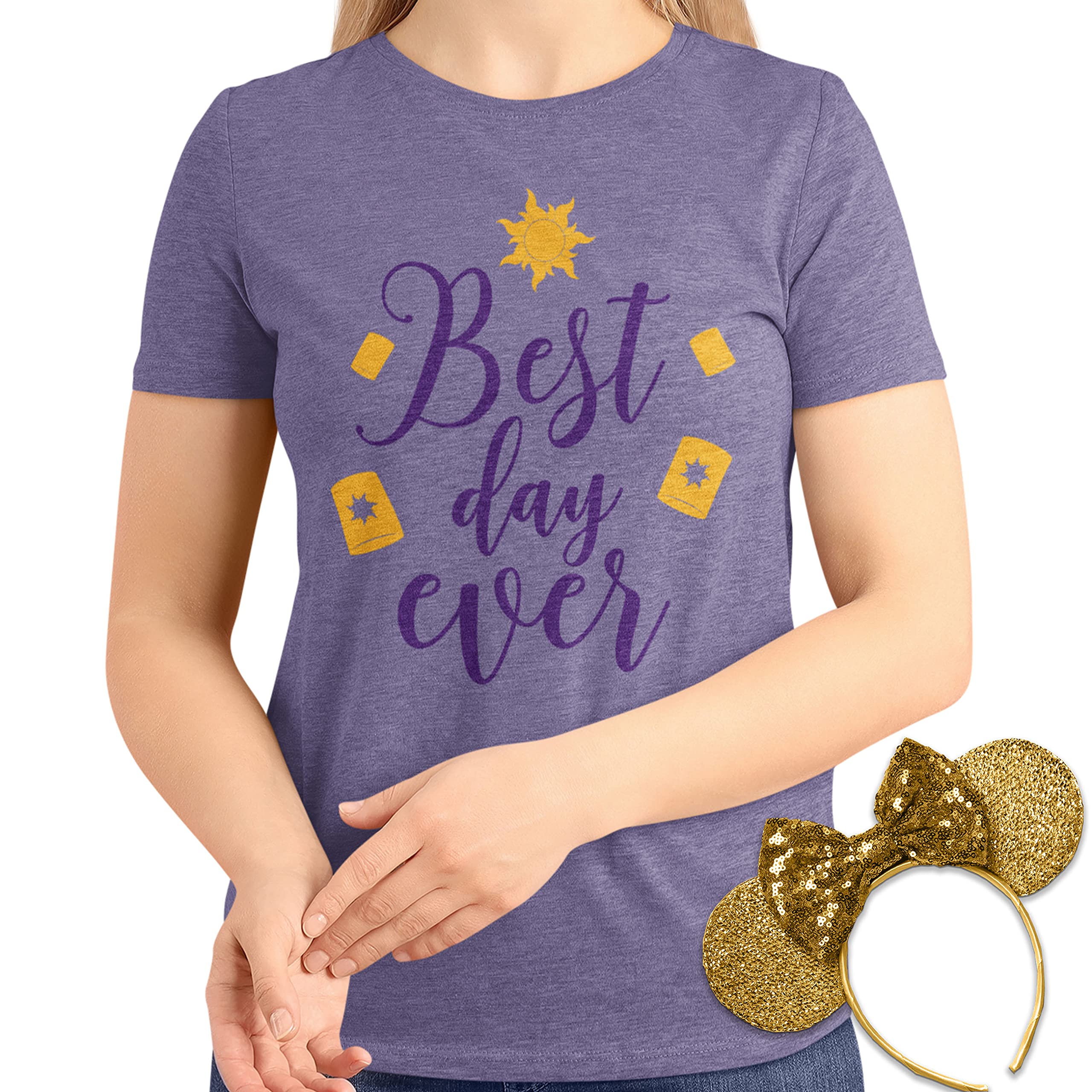 Best Day Ever Princess Shirt - Women's Fashion Vacation T-Shirt for Best Friends - Comfortable Casual Wear for Travel, Parties & Gifts (XL, Lilac)