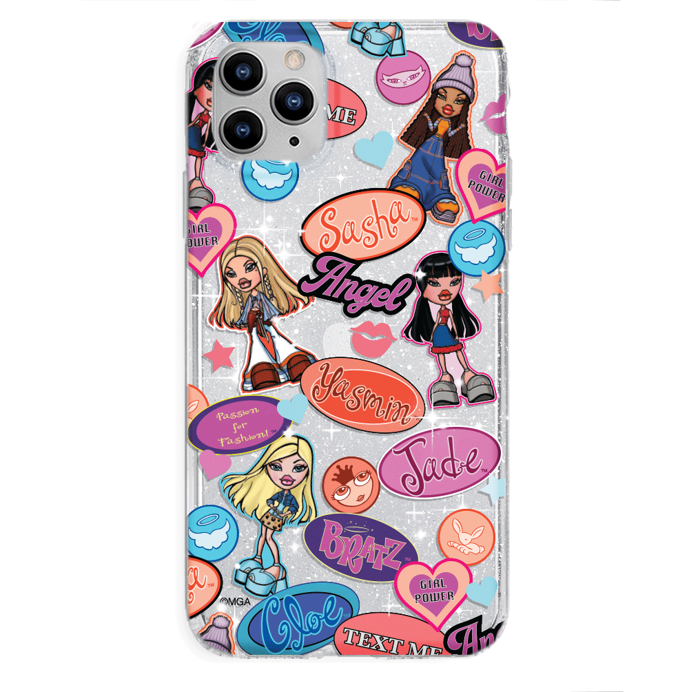 Bratz Pack Glitter iPhone Case - Trendy Sparkle Phone Cover for Bratz Fans - Perfect for Parties, School & Everyday Use