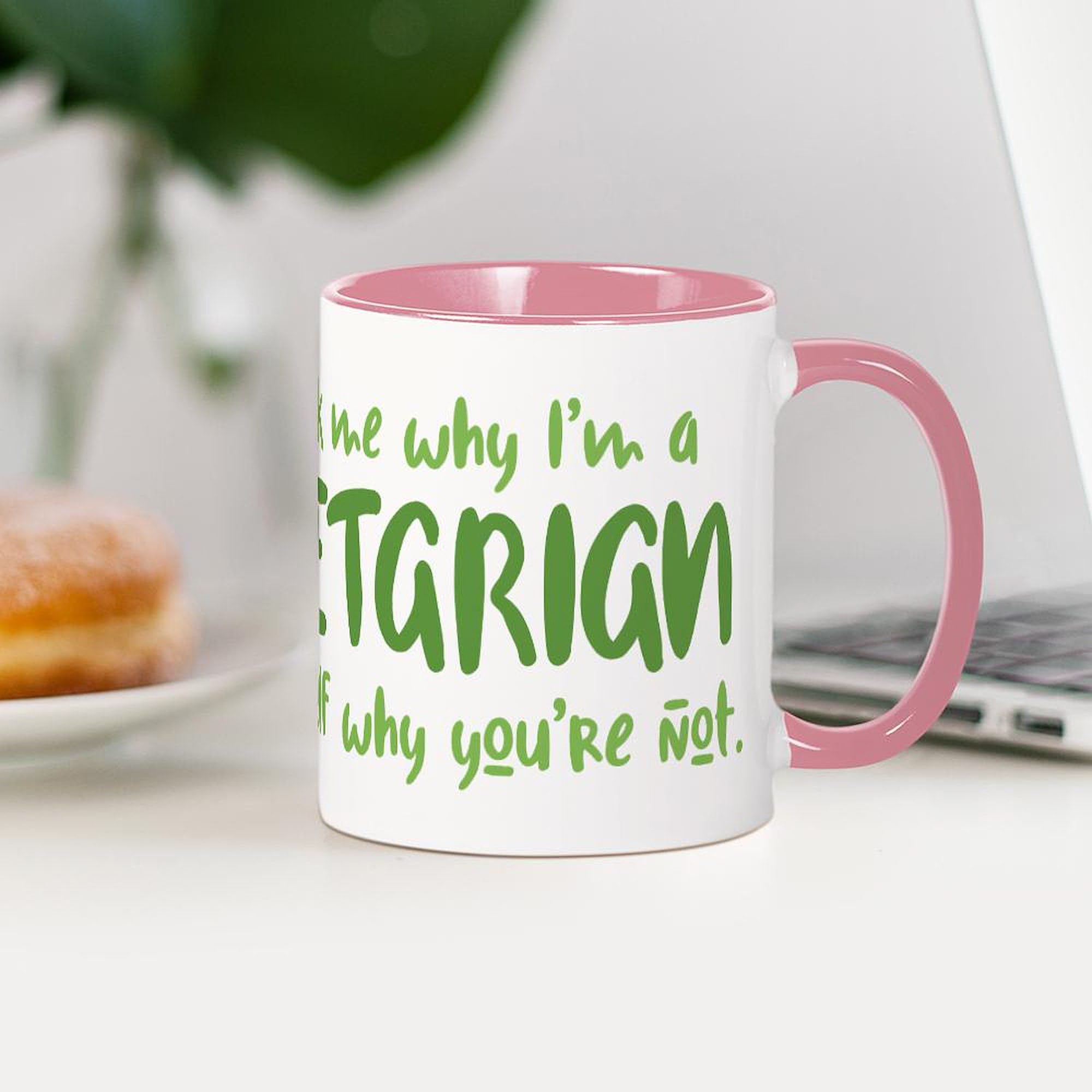 Why Not Vegetarian? 11 oz (325 ml) Ceramic Coffee Mug - Perfect for Tea, Hot Chocolate & Office Use