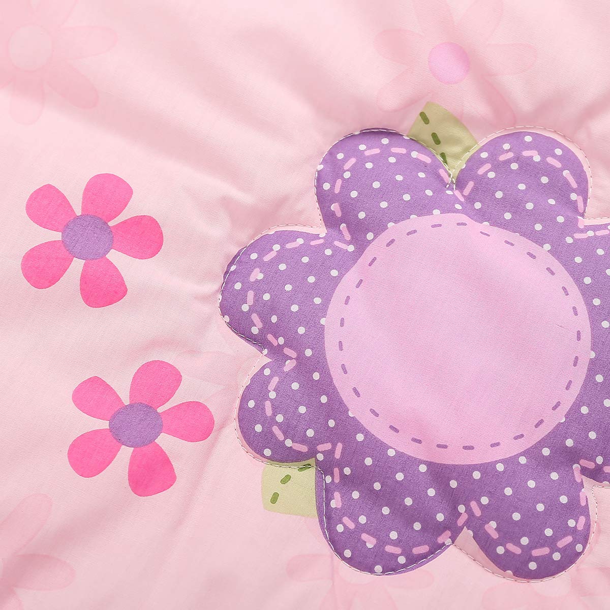 4-Piece Pink Butterfly Embroidery Nursery Crib Bedding Set - 1 Quilt, 1 Fitted Sheet, 1 Skirt & 1 Diaper Storage Bag - Soft Baby Girl Cot Bedding for Newborns & Toddlers - Perfect for Nursery Decor, Baby Showers & Gift Giving