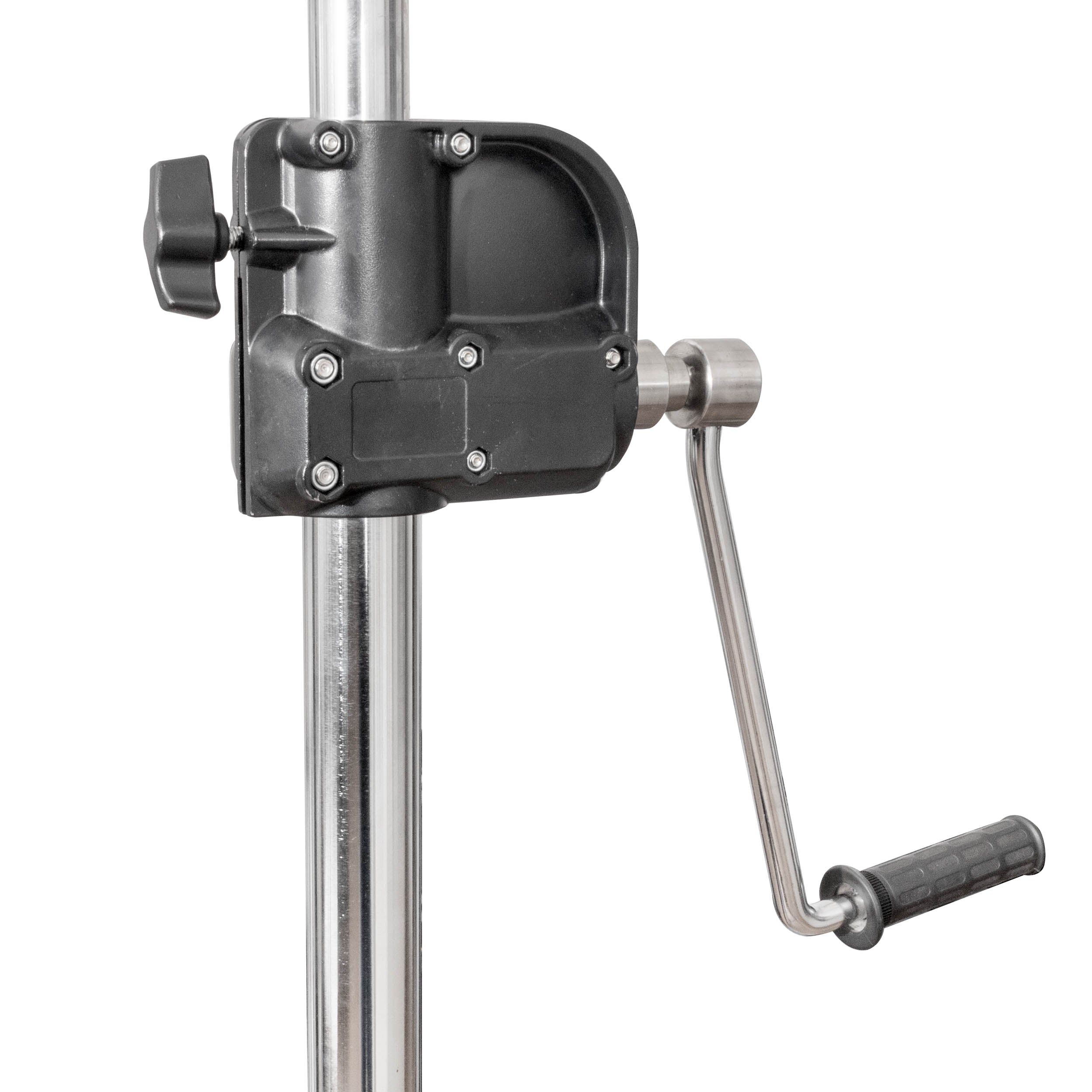 170-280cm Heavy Duty Single Riser Stainless Steel Geared Junior Wind Up Stand - Perfect for School Bands, Marching Performances & Outdoor Music Events