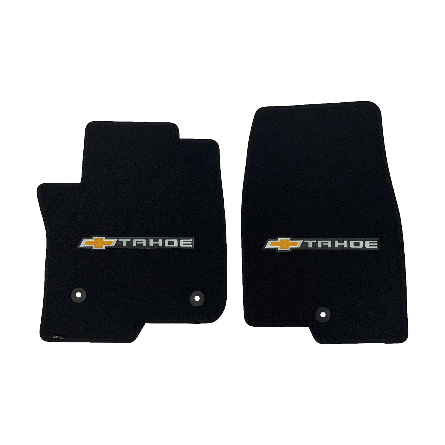 Premium Custom-Fit Carpeted Floor Mats for Chevy Tahoe 2021-2023 | Luxury Car Floor Liners with Tahoe Logo (Charcoal, 2-Piece Front Set) - Perfect for All-Weather Protection & Enhanced Interior Style