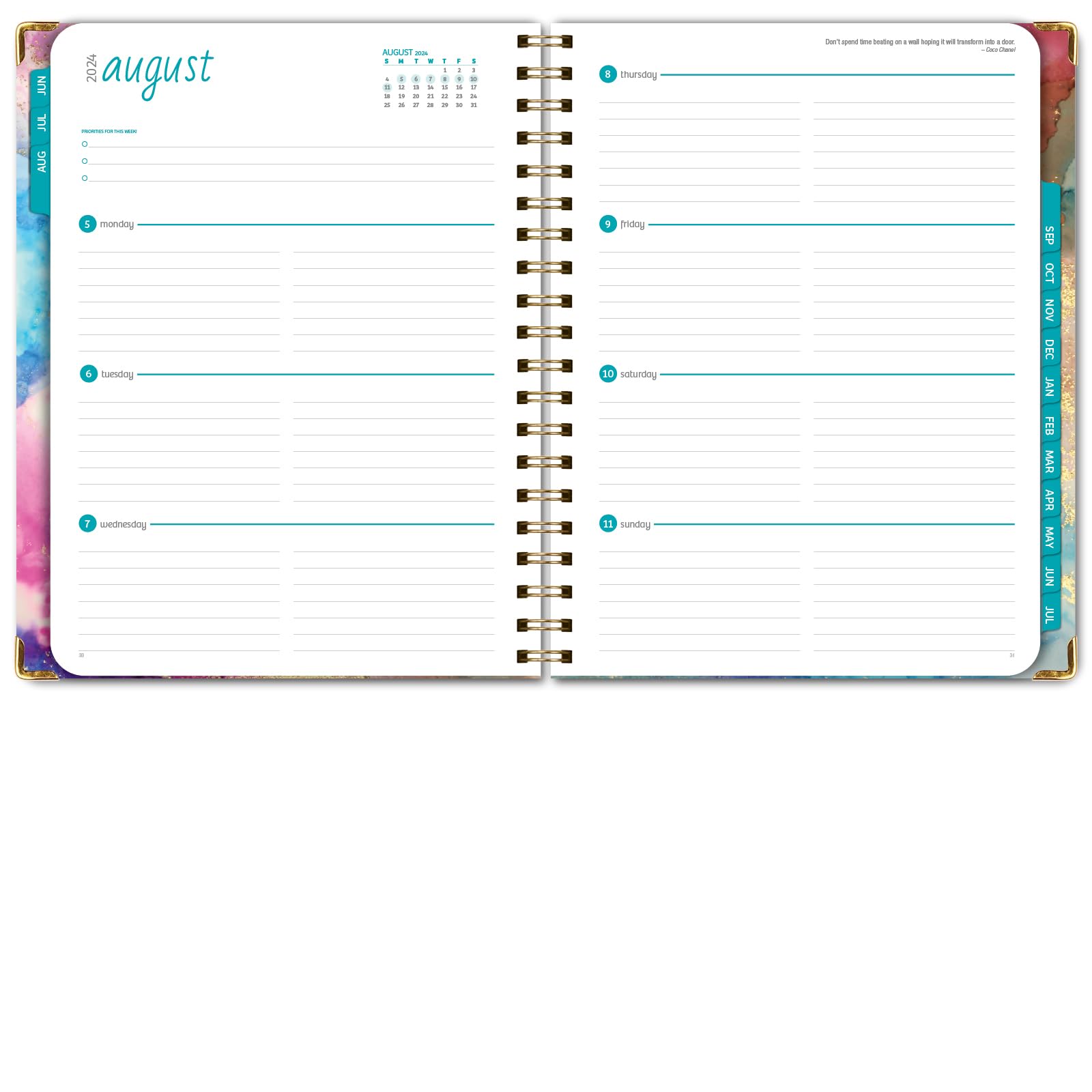 2024-2025 Hardcover Academic Planner - June 2024 to July 2025, 8.5