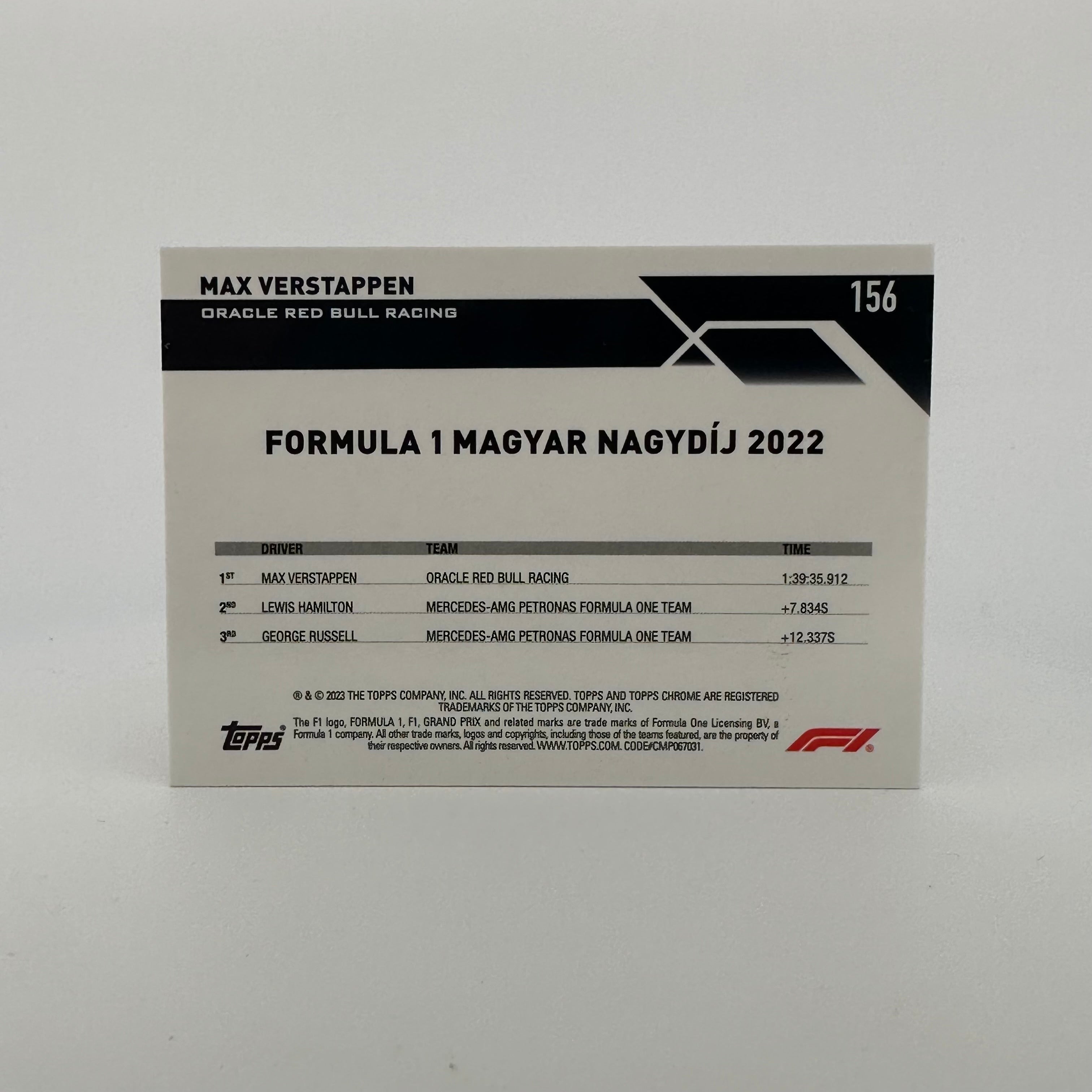 2023 Topps Chrome Sapphire Max Verstappen #156 Orange Racing Card - Collectible F1 Memorabilia for Fans & Sports Card Enthusiasts | Perfect for Trading, Displaying, and Gifting