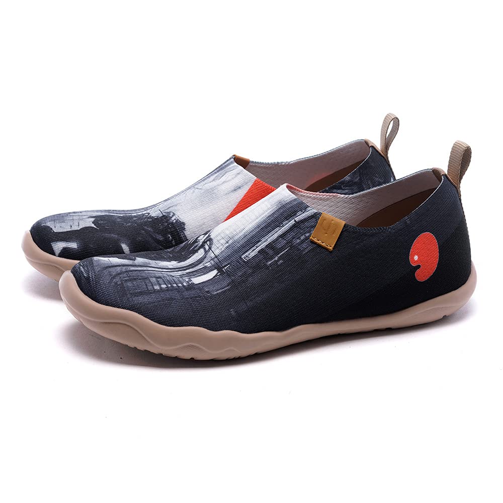 UIN Men's Lightweight Knitted Loafers - Breathable Slip-On Sneakers with Artistic Paint Design for Casual Walking & Travel | Perfect for Daily Commute, Weekend Outings and Vacation Trips