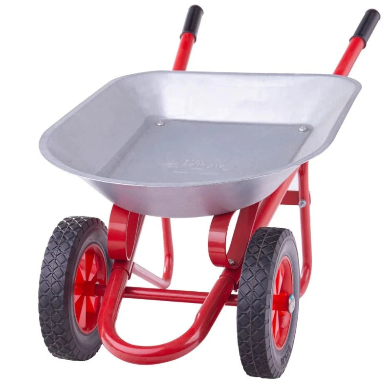 Durable Two Wheel Wheelbarrow - Heavy Duty Garden Cart for Landscaping, Construction, and Yard Work - Perfect for Moving Soil, Mulch, and Debris