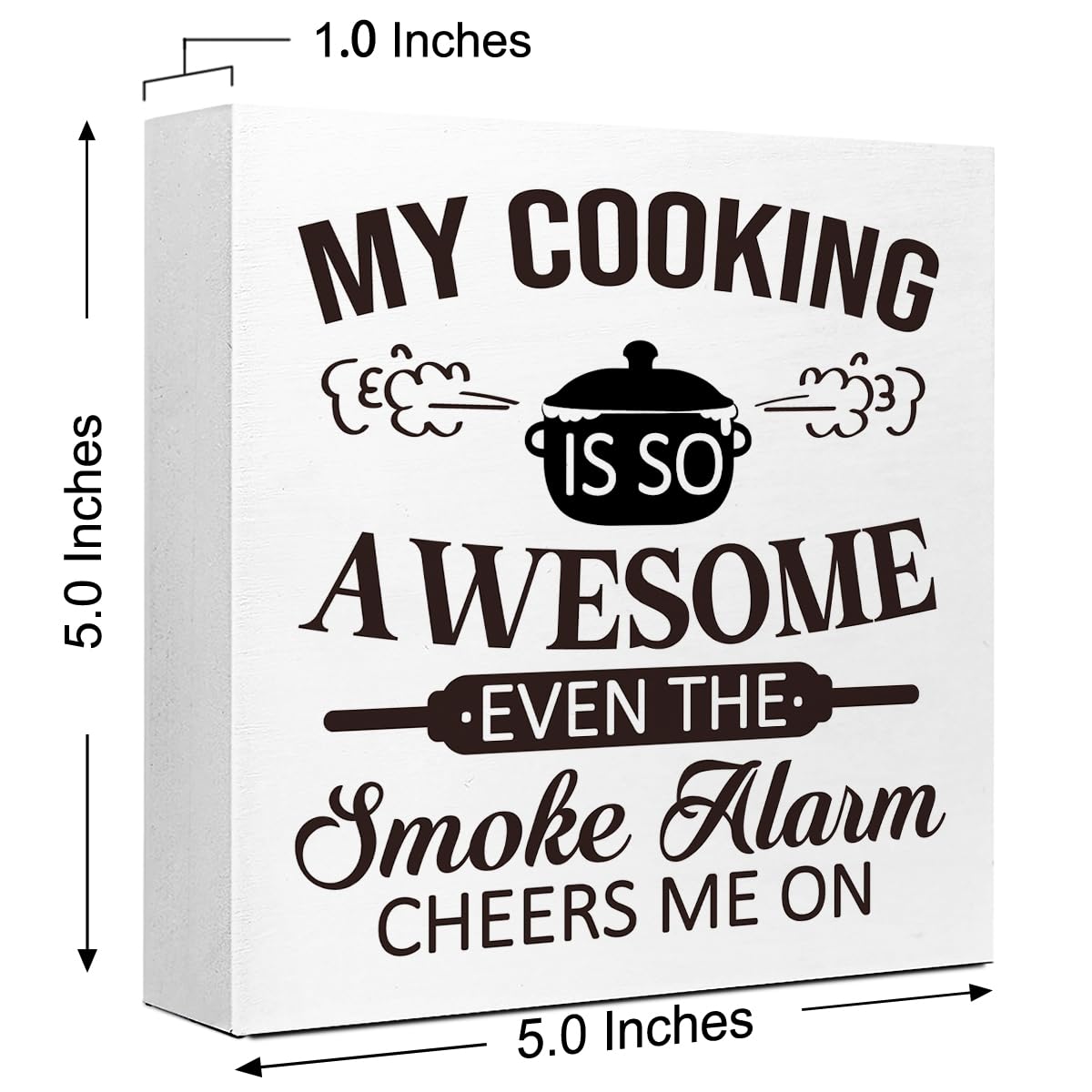 Funny Kitchen Wooden Block Sign - Retro Satire & Irony Decor for Home, Dining Room & Tabletop - Perfect Gift for Cooking Enthusiasts (V666) - Ideal for Farmhouse Kitchens, Coffee Bars & Housewarming Gifts