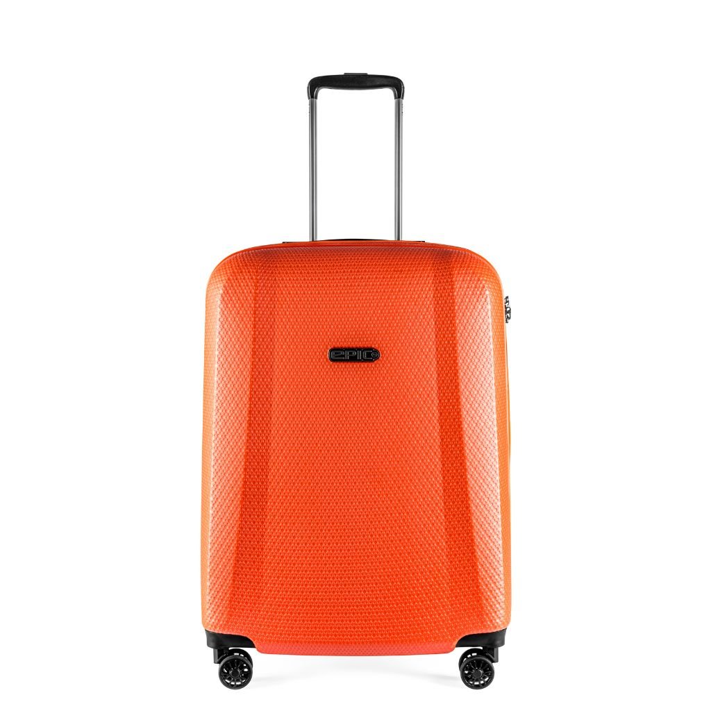 Epic GTO 5.0 65cm Medium Expandable Suitcase - Neon Orange | Lightweight Luggage for Travel, Business Trips & Vacations | Durable Spinner Carry-On with 360° Wheels