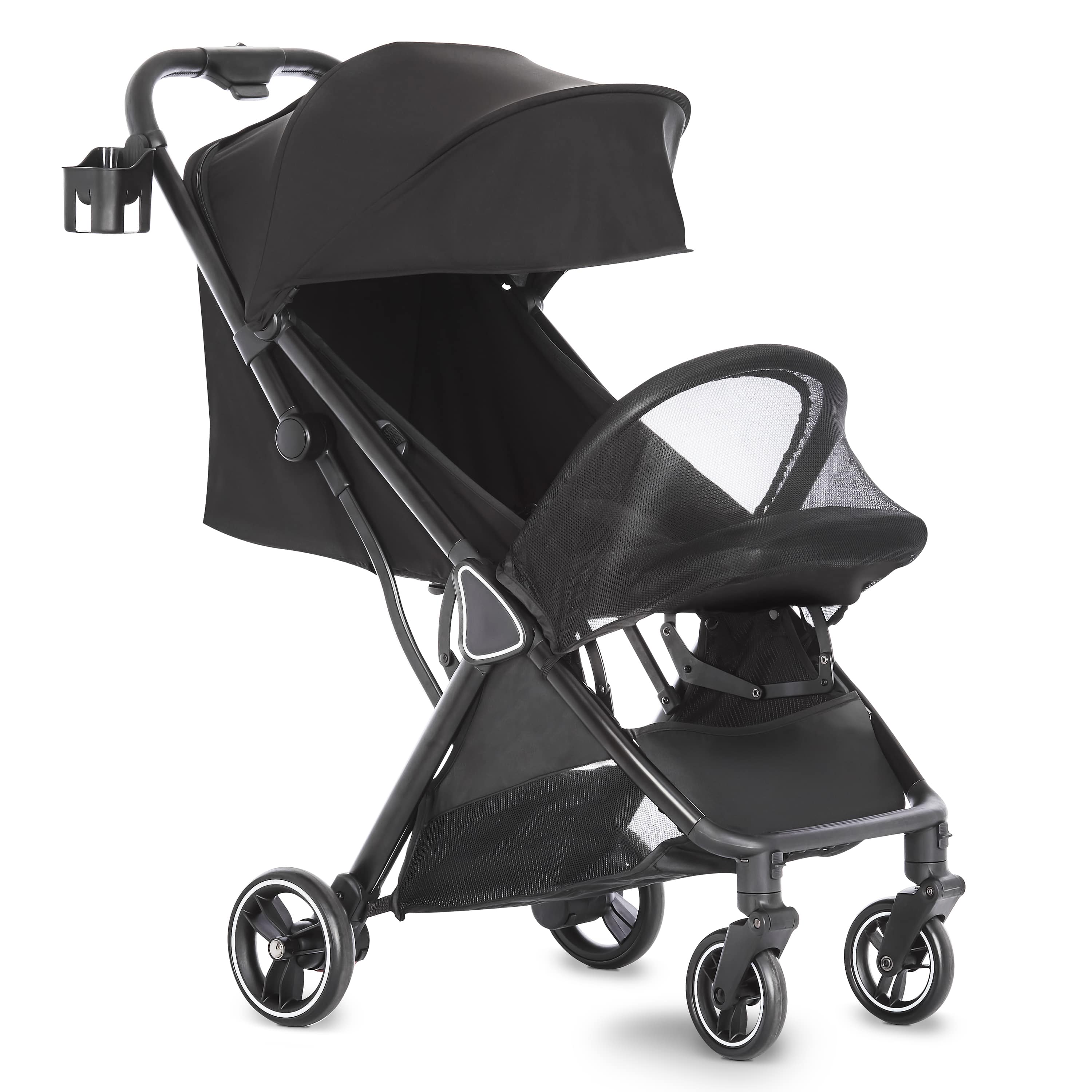 Dream on Me Insta Auto Fold Stroller - Lightweight Compact Baby Stroller with One-Hand Fold, Adjustable Canopy & Storage Basket - Perfect for Travel, Shopping & Daily Walks