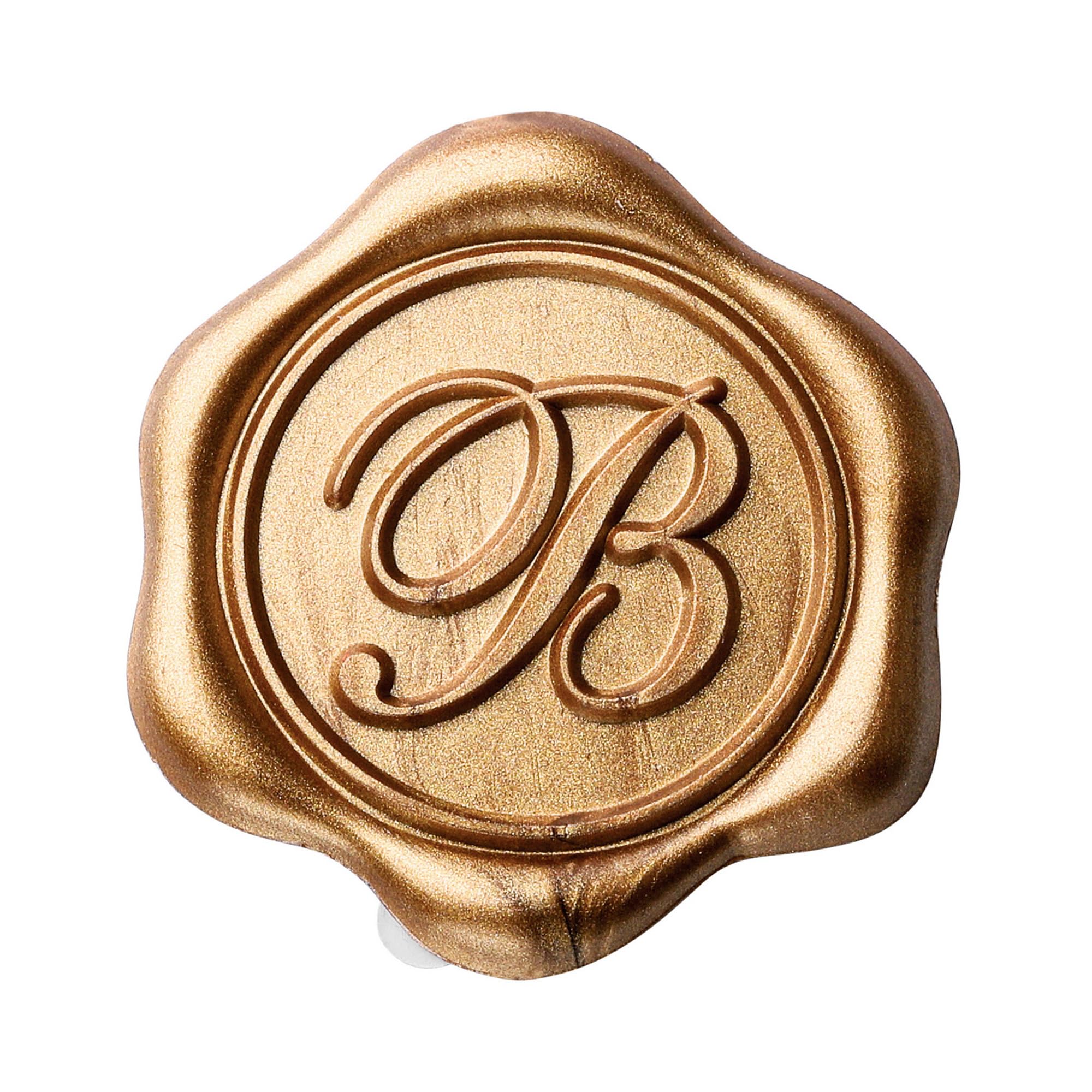 Yoption Initial Alphabet B Adhesive Wax Seal Stickers - 50 Pack Gold Letter Wax Seals for Envelopes, Self-Adhesive Decorative Stickers for Wedding, Party, Birthday & Christmas Invitations - Perfect for DIY Crafts, Scrapbooking & Elegant Correspondence
