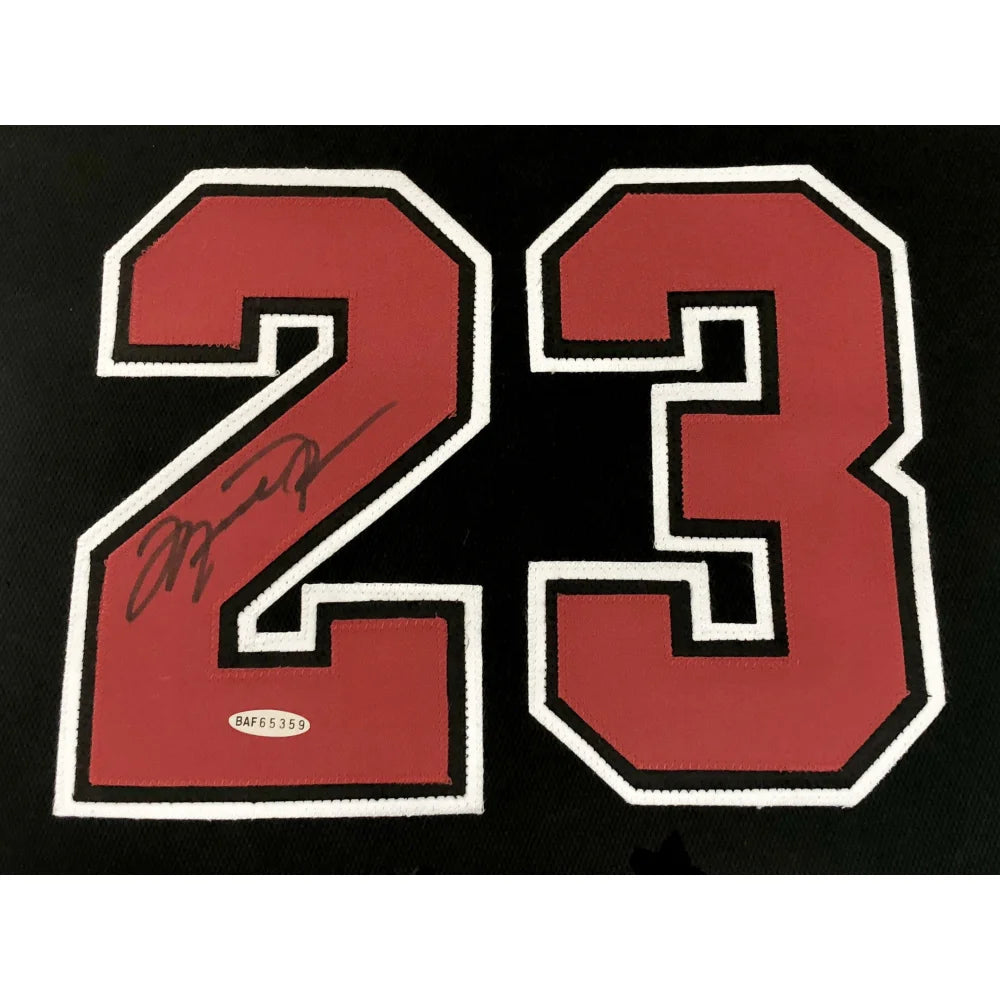 Authentic Michael Jordan Signed Chicago Bulls Black Jersey - Framed with UDA COA - #23 Autograph - Perfect for Sports Memorabilia Collectors & Man Cave Decor