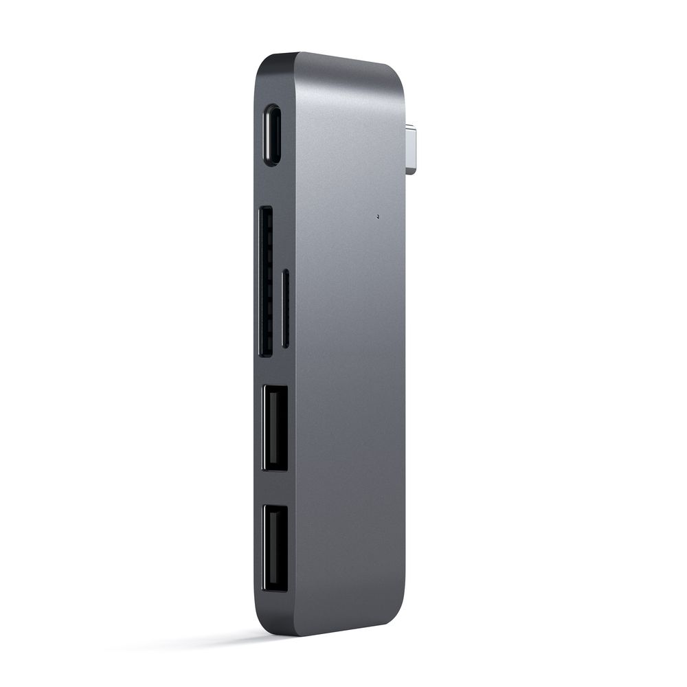 Satechi USB C Hub with Pass-Through Charging - 4-in-1 Multiport Adapter for MacBook, iPad, Laptop - Perfect for Home Office, Travel & Workspace Setup