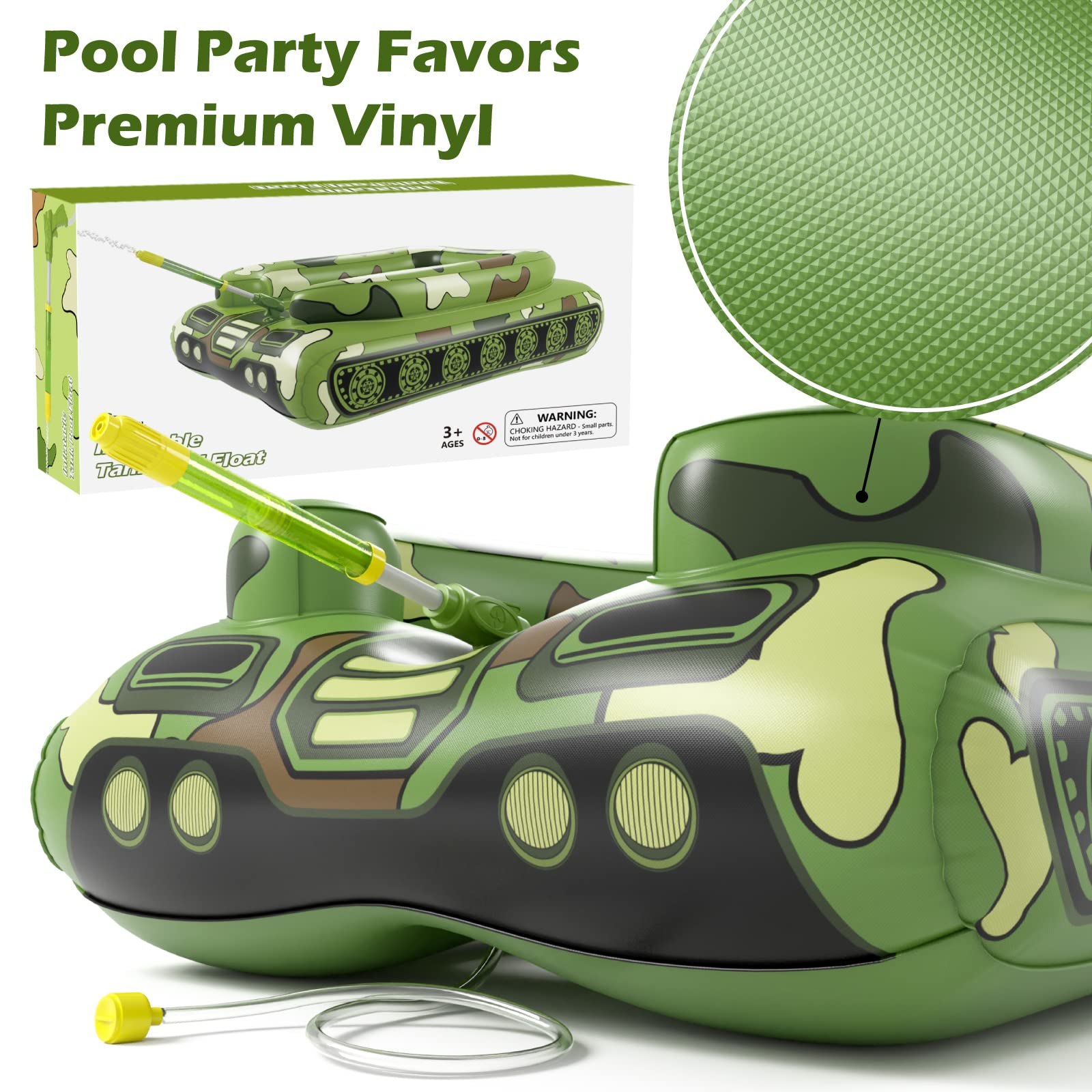 **Jasonwell Inflatable Tank Pool Float with Water Cannon - Fun Swimming & Lake Floats for Kids, Boys, Girls & Adults - Perfect for Beach Parties, Pool Toys & Summer Water Play**