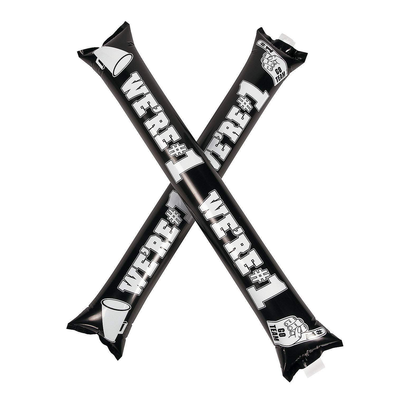 Black School Spirit Boom Sticks (12 Pairs) - Noise Makers for Cheerleading, Pep Rallies & School Events - Fun School Supplies for Spirit Week & Sports Games