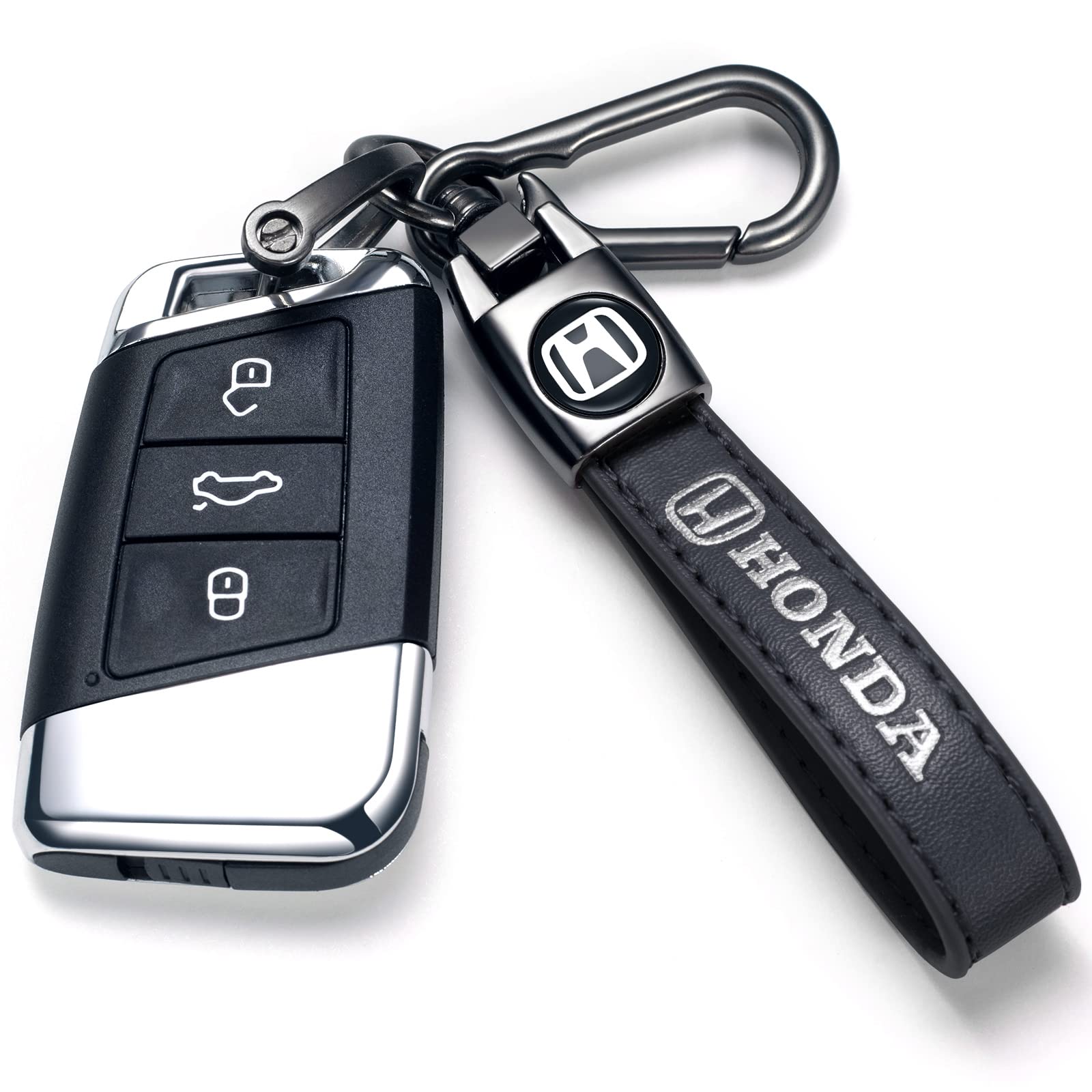 Honda Accord Civic CR-V Pilot Key Fob Keychain Replacement - Durable Car Key Ring Accessories for Men & Women (Black) | Perfect Gift for Family & Travel Enthusiasts | Ideal for Daily Commute, Road Trips & Car Enthusiasts