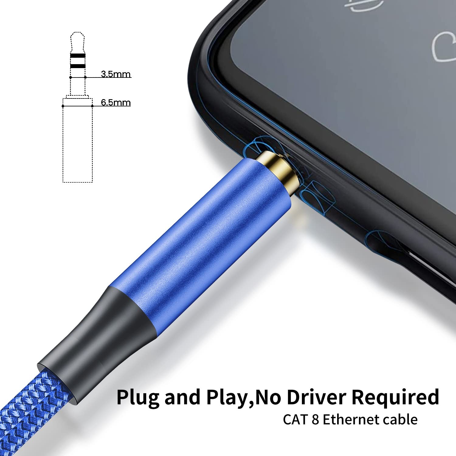 3.5mm Aux Cable [2 Pack 1m & 2m] Braided Nylon Male to Male Audio Auxiliary Cord - Hi-Fi Sound for Car Stereo, Home Speakers, Headphones, iPhone, iPad, Beats, Sony, Echo Dot (Blue) - Perfect for Road Trips, Home Audio & Mobile Devices