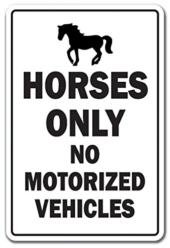Horses ONLY Sign - Durable Equestrian Pony Farm Animal Warning Sign for Indoor & Outdoor Use - 20 Inch Tall - Perfect for Barns, Stables, Riding Arenas and Horse Property Gates
