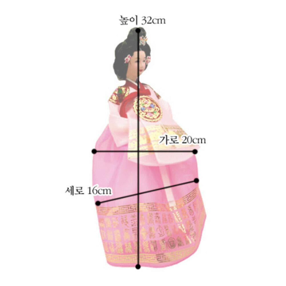 Korean Traditional Handicraft Hanbok Doll - Queen Version 1 Figure Gift in Pink | Authentic Korean Cultural Collectible for Home Decor, Wedding Gifts & Asian Culture Enthusiasts