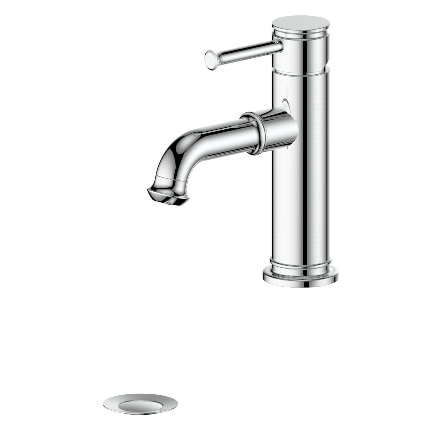 ZLINE Carnelian Bathroom Faucet - Single Handle Deck Mount Bathroom Sink Faucet with Pop-Up Drain, Matte Black Finish - Perfect for Modern Bathroom Renovations and Spa-Like Vanity Upgrades