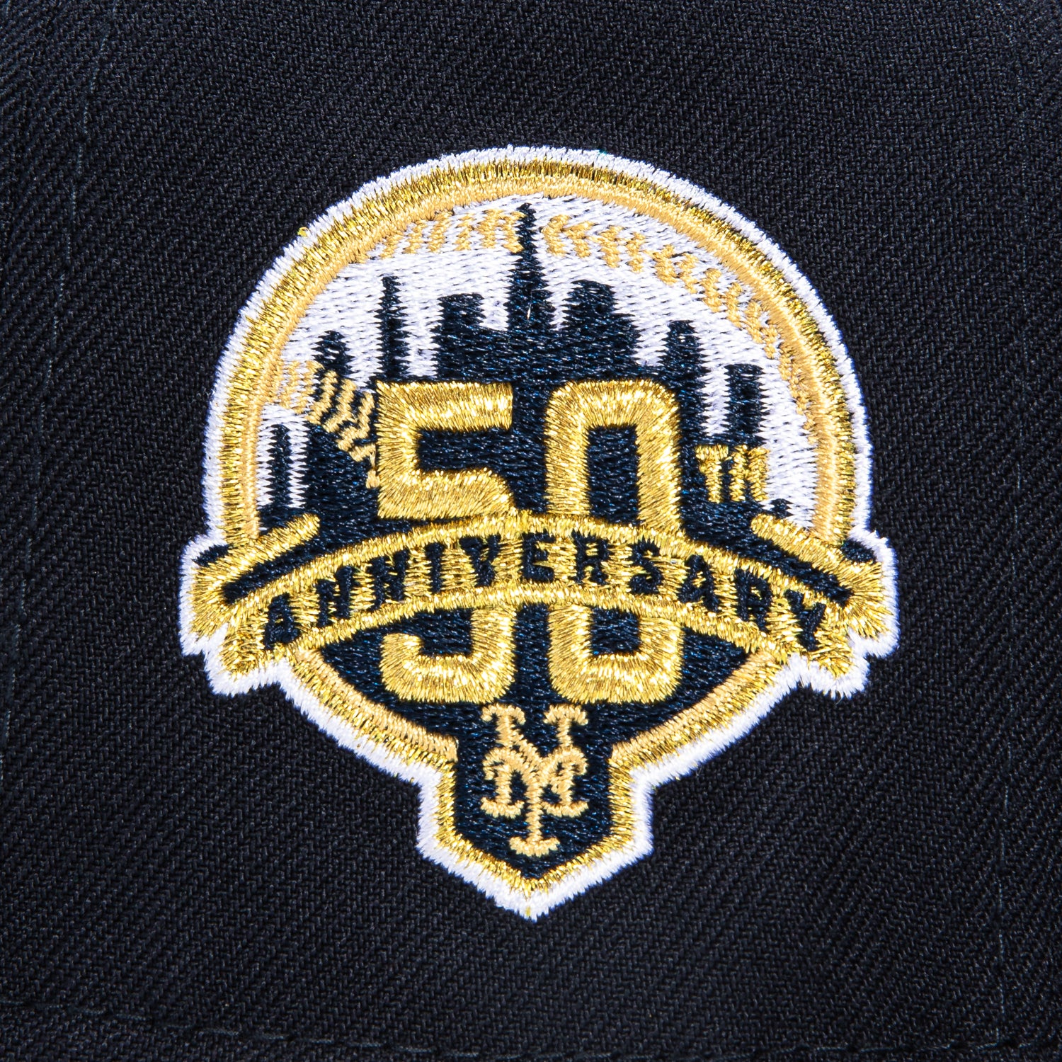 New Era 59Fifty MLB New York Mets 50th Anniversary Patch Snapback Hat - Navy & Brown Baseball Cap for Men, Women - Perfect for Games, Tailgating & Sports Fan Gifts
