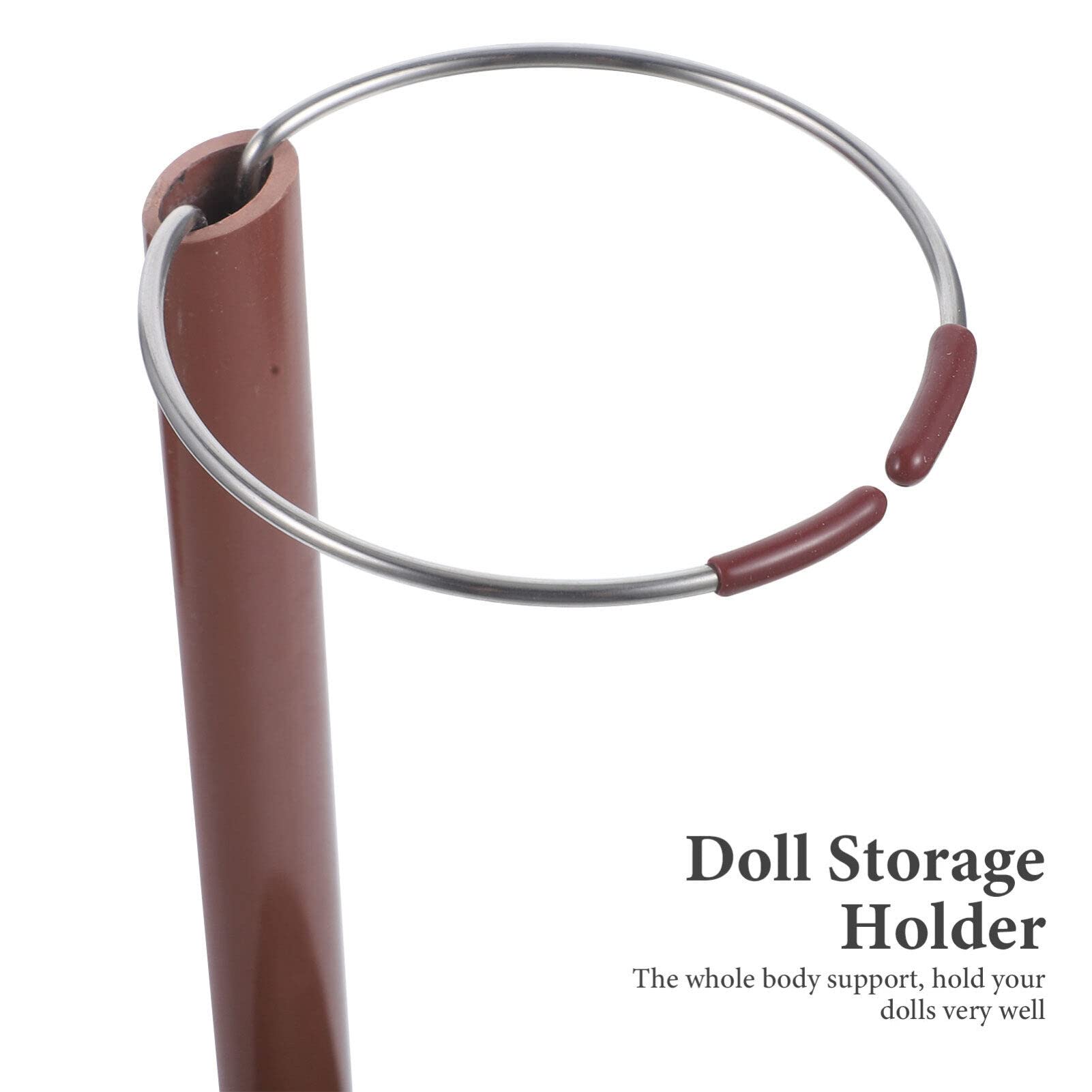 NUOBESTY Wooden Doll Stand for Plush Dolls - Round Base Display Rack with Sturdy Wood Bracket - Perfect for Toy Storage, Doll Organization & Kids' Room Decor - Great for Collectors, Playrooms & Gift Displays