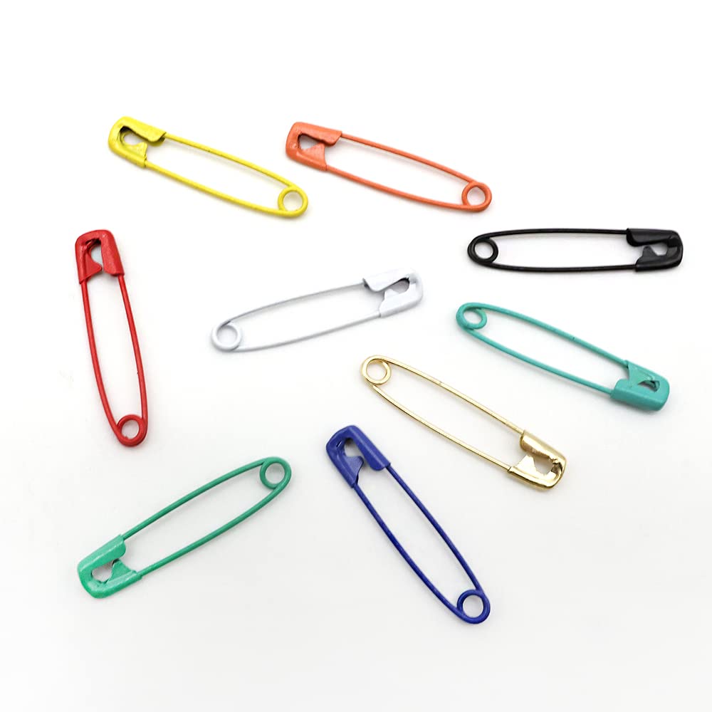 200Pcs 32mm/1.25 Inch Small Safety Pins Bulk - Yellow Sewing Pins for Clothes, Jewelry Making, Arts & Crafts | Perfect for DIY Projects, Fabric Fastening & Emergency Clothing Repairs