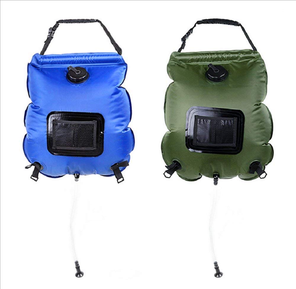 5-Gallon Solar Shower Bag - Portable Outdoor Camping Shower with Thermometer | 20L Water Capacity for Beach, Hiking & RV Trips