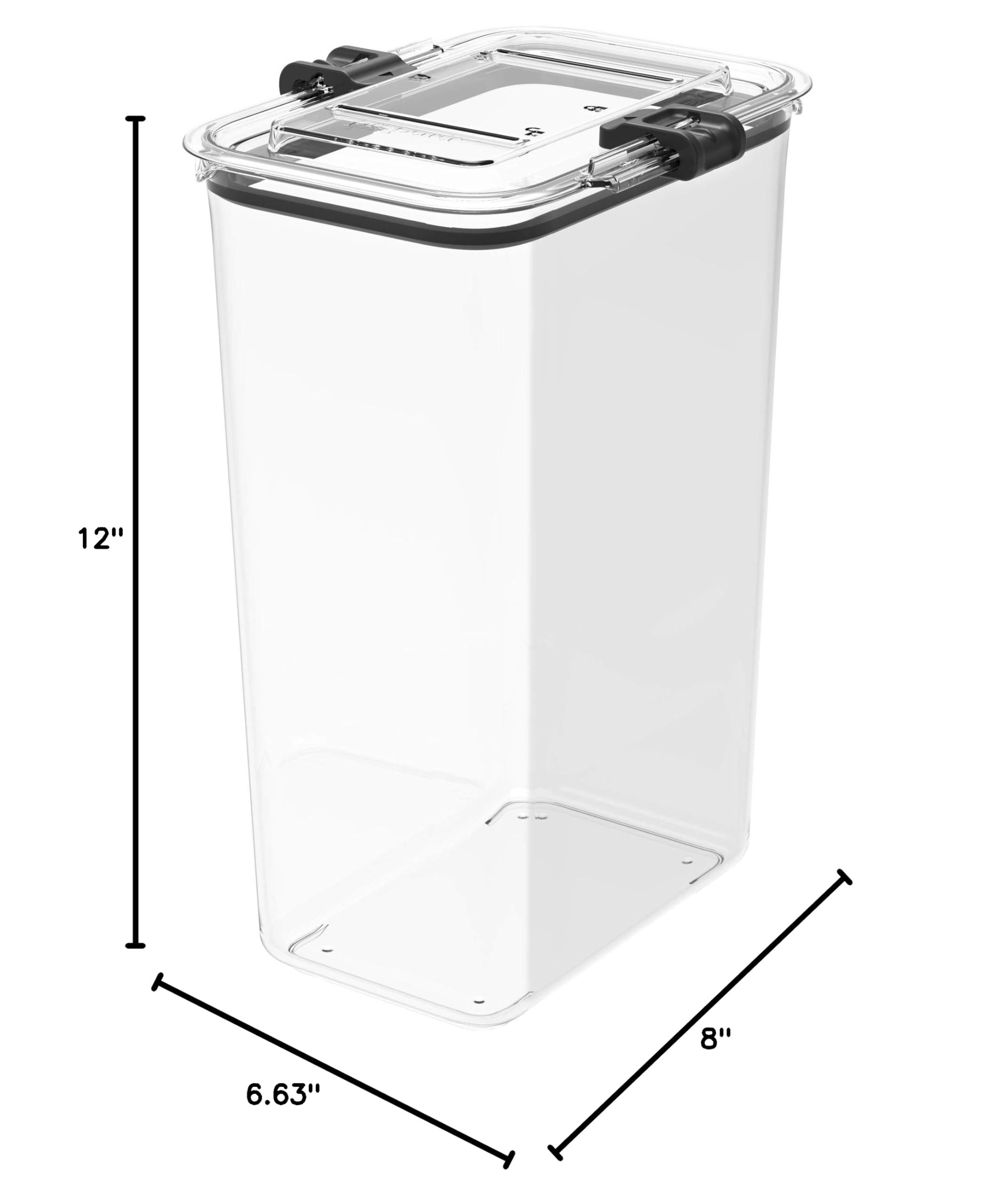 Prepara Latchlok 22.5 Cup BPA-Free Tritan Food Storage Container with Secure Locking Lid - Clear Airtight Kitchen Organizer for Meal Prep, Leftovers & Pantry Storage