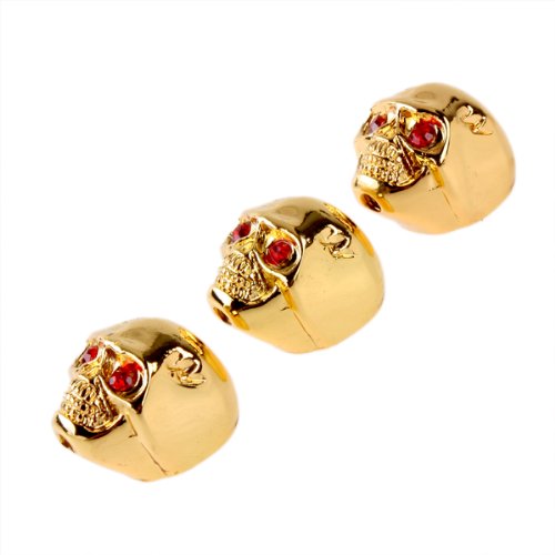4pcs Gold Electric Guitar Volume & Tone Control Knobs with Skull Head Design - Includes Wrench for Easy Installation - Perfect for Rock, Metal & Custom Guitar Upgrades